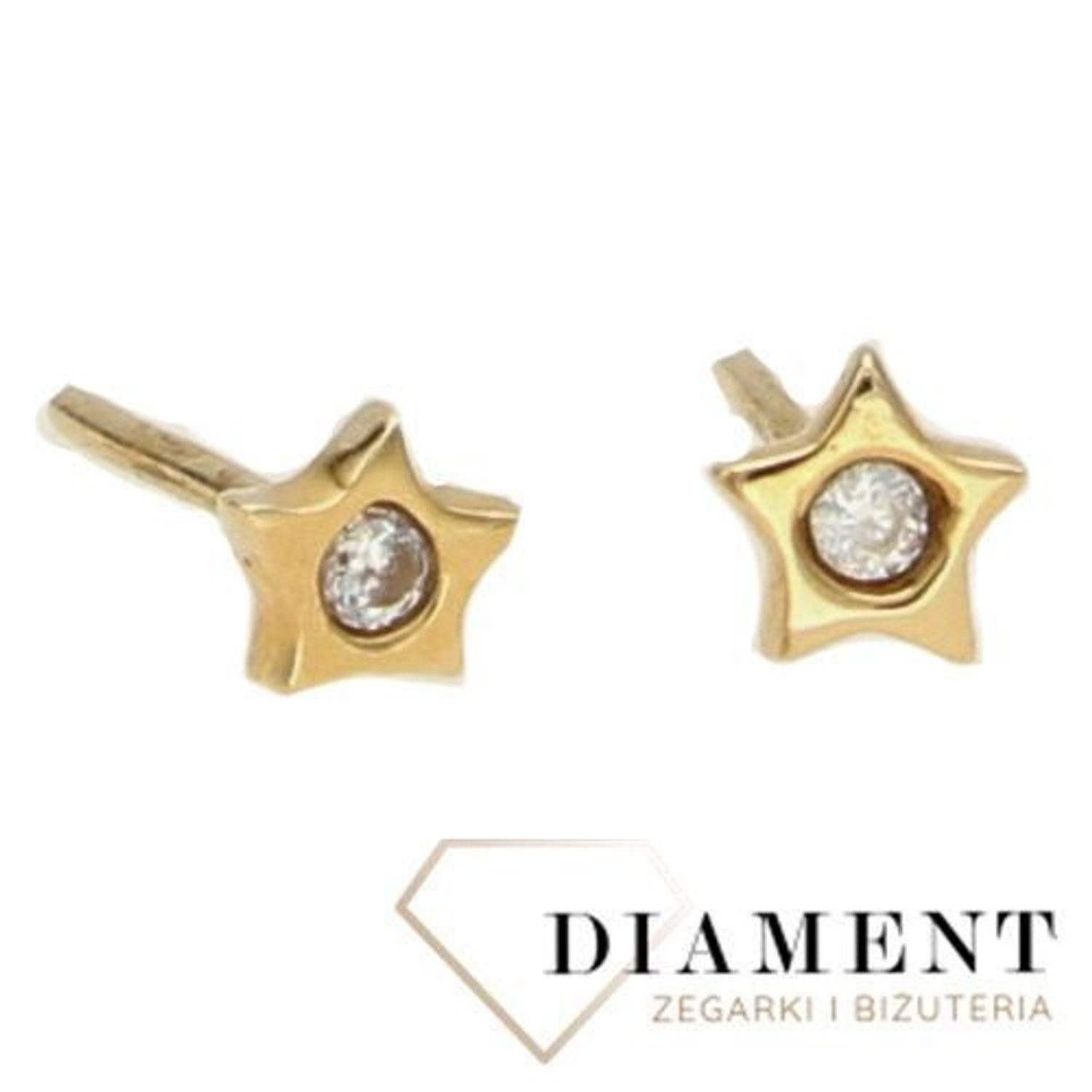 Złote kolczyki dla dziewczynki 585 gwiazdki.jpg
