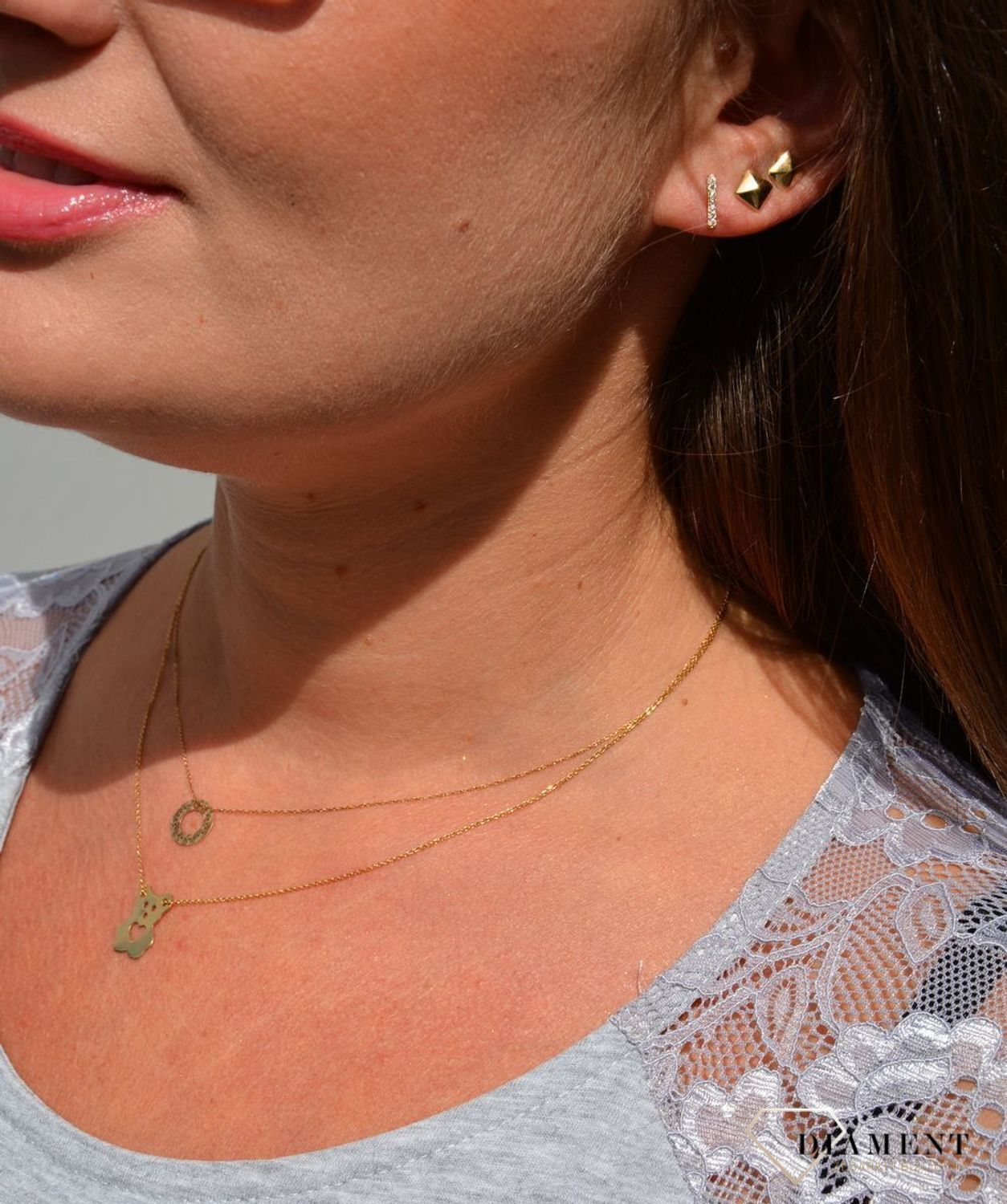 Kolczyki złote na sztyft ' Pałeczki z jasną cyrkonią ' KLC-000000-343-585.jpg