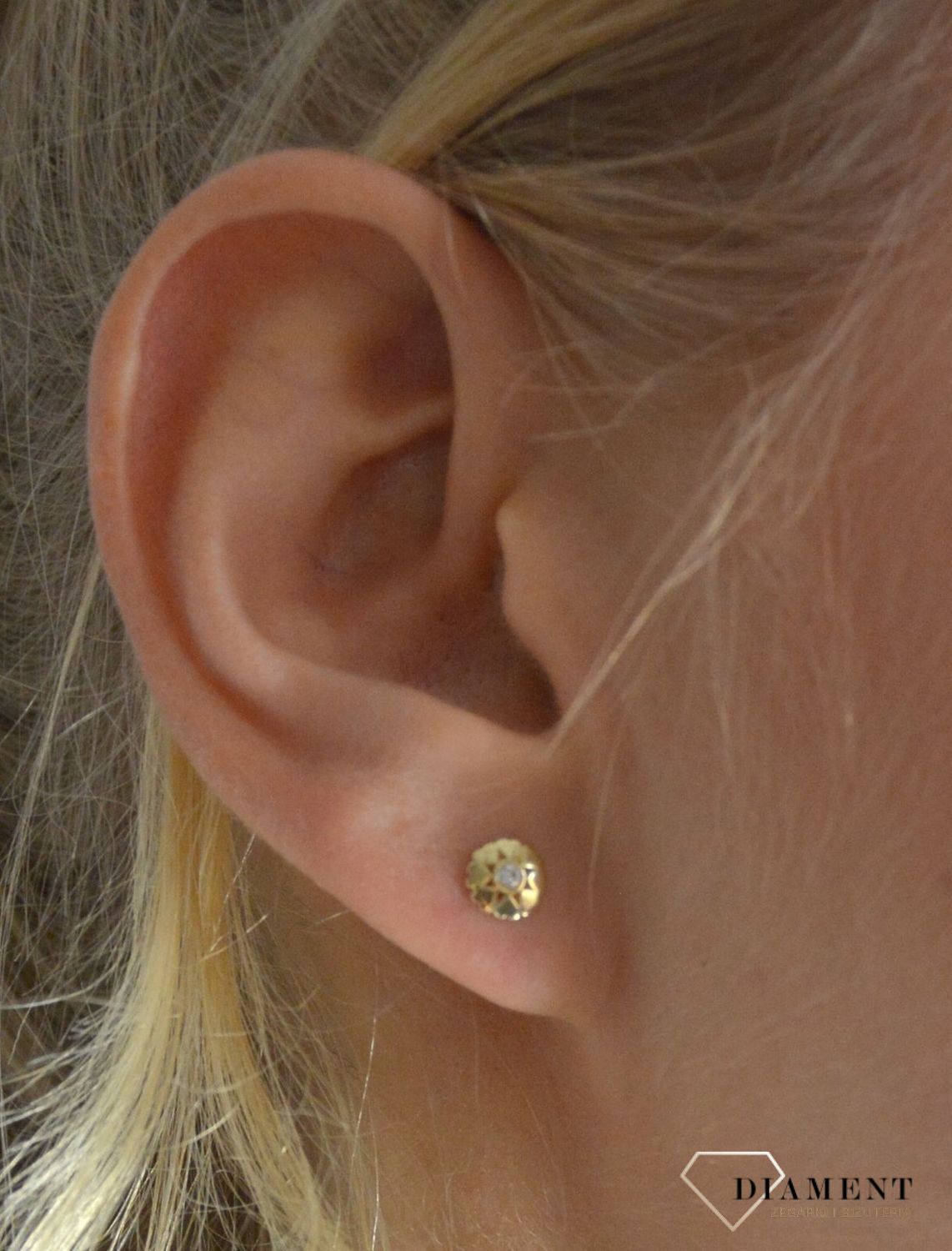 Złote kolczyki 585 kwiatki z cyrkonią KLC-000000-344-585.jpg