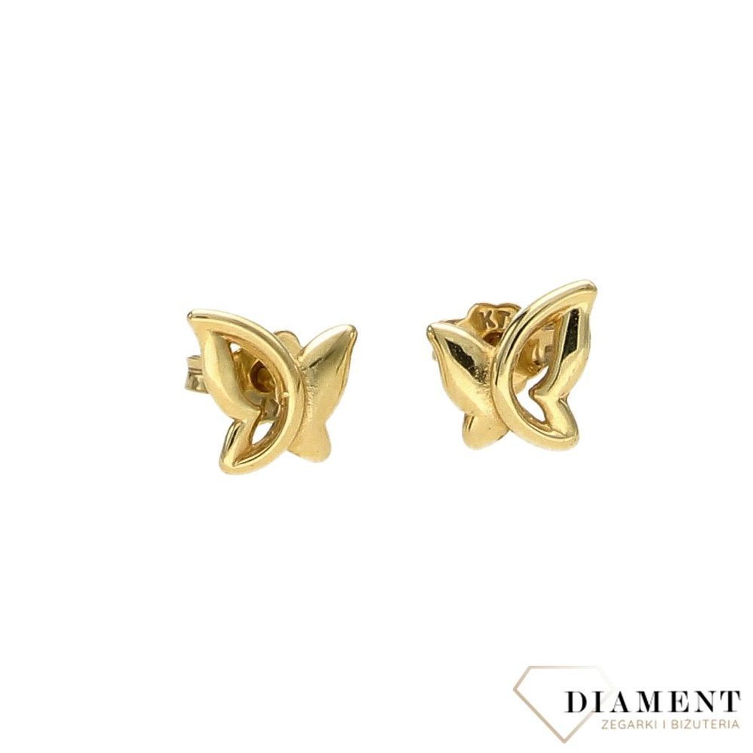 Złote kolczyki 585 motylki KLC-000000-359-585.jpg