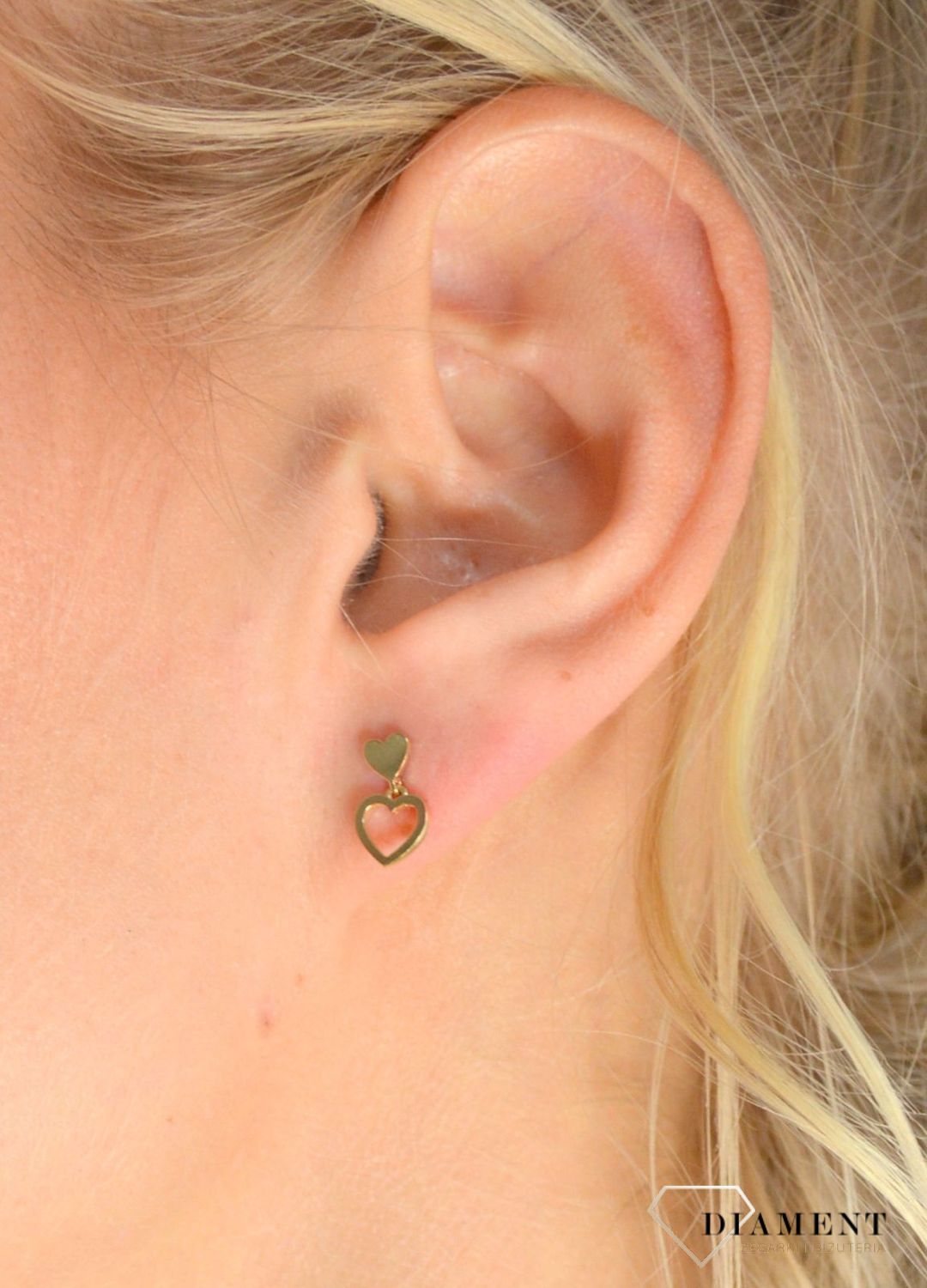 Złote kolczyki KLC-000000-360-585 serca wiszące serce 585.jpg