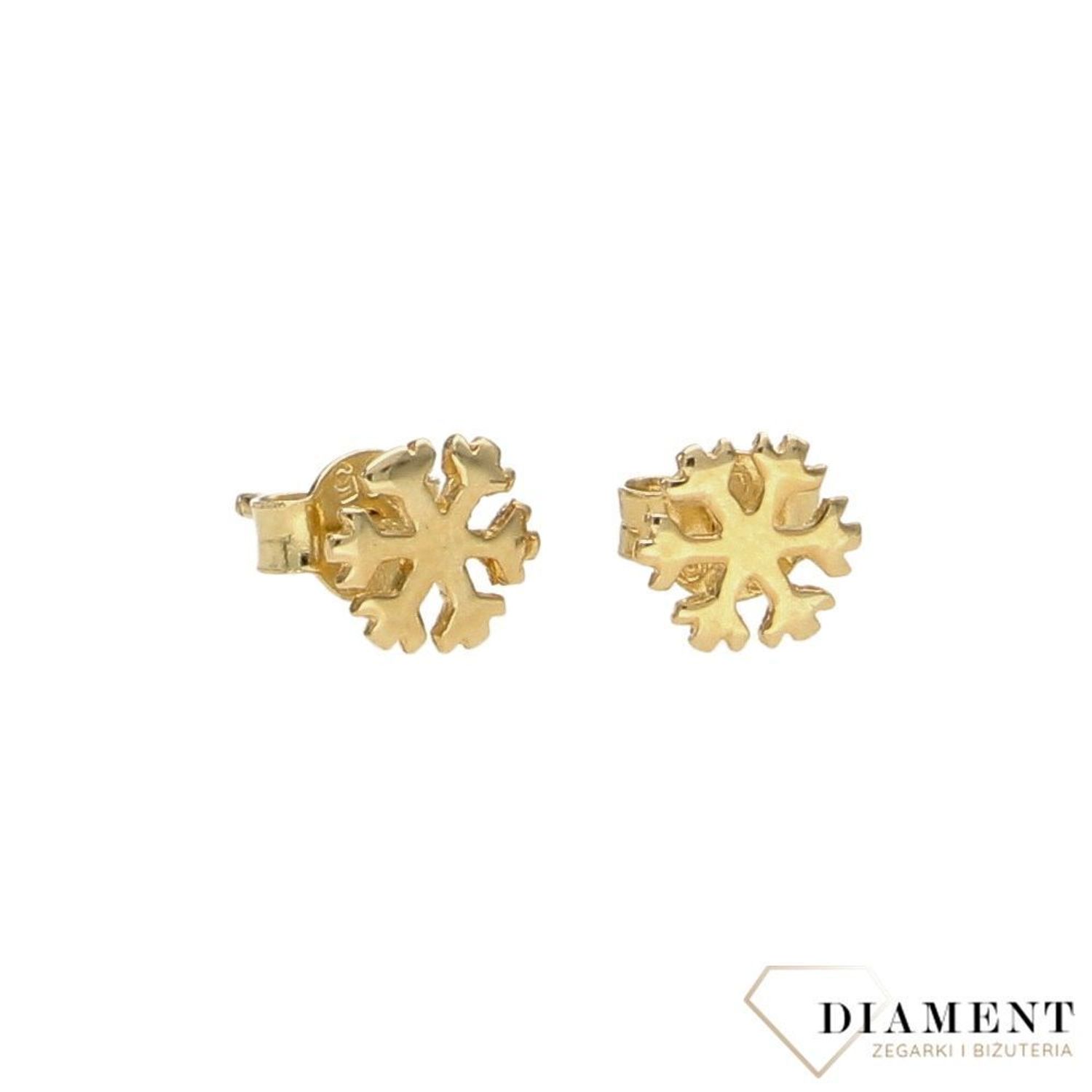 Złote kolczyki 585 śnieżynki KLC-000000-367-585.jpg