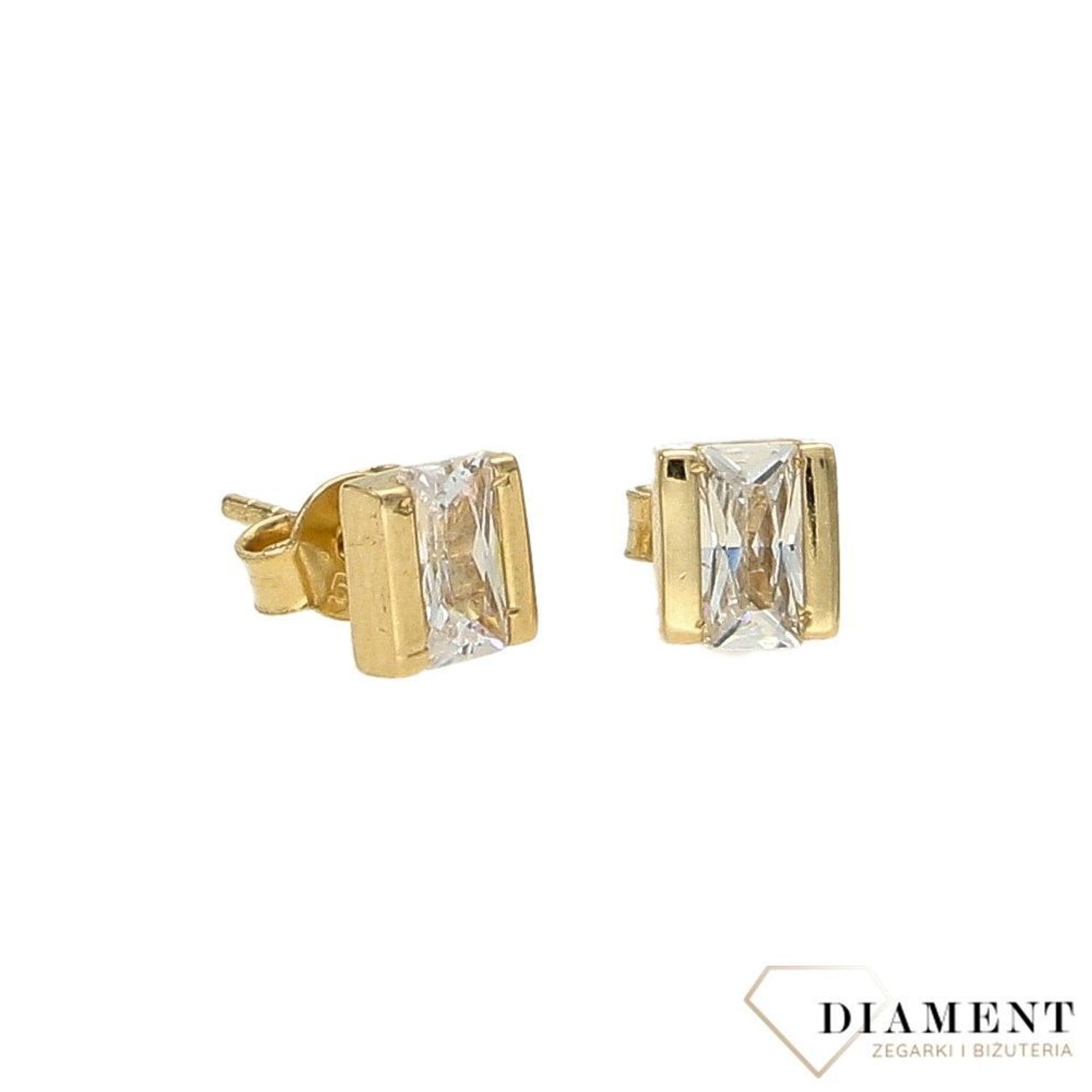 Złote kolczyki 585 kwadrat z cyrkonią KLC-000000-371-585.jpg