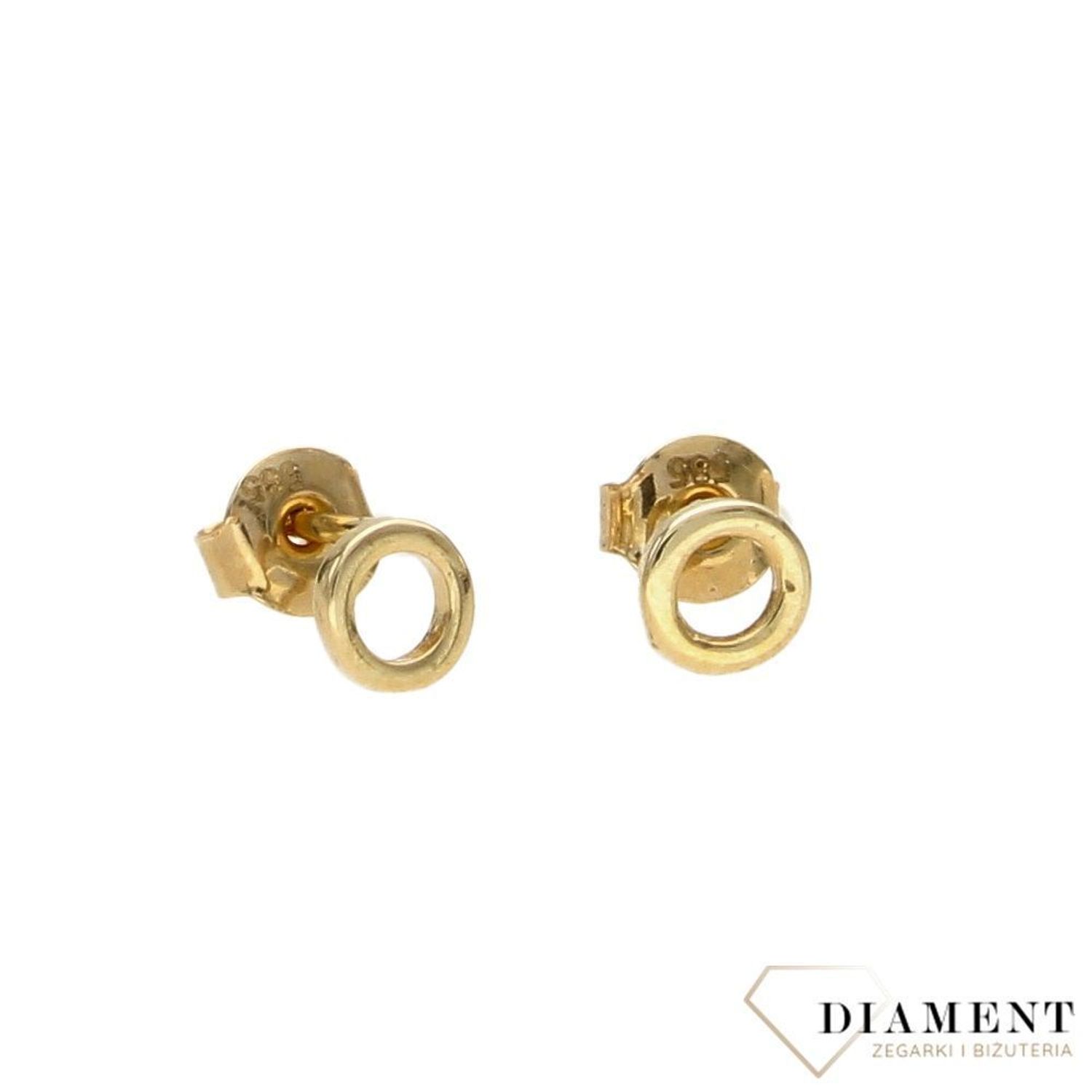 Złote kolczyki celebrytki kółeczka na sztyft KLC-000000-373-585.jpg