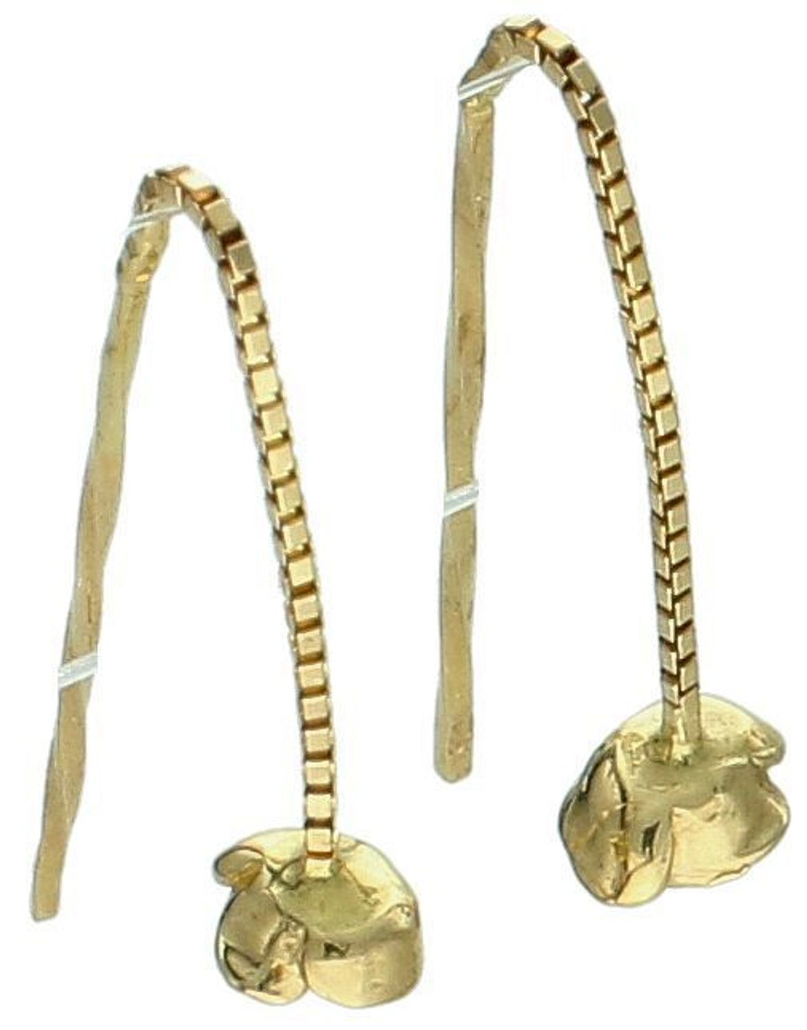 Złote kolczyki 585 przeciągane róże KLC-000000-386-585  Jeśli cenisz sobie minimalizm w dodatkach wybierz subtelne kolczyki kulki wykonane z najwyższej jakości złota 585. Kolczyki mają długość 1.jpg