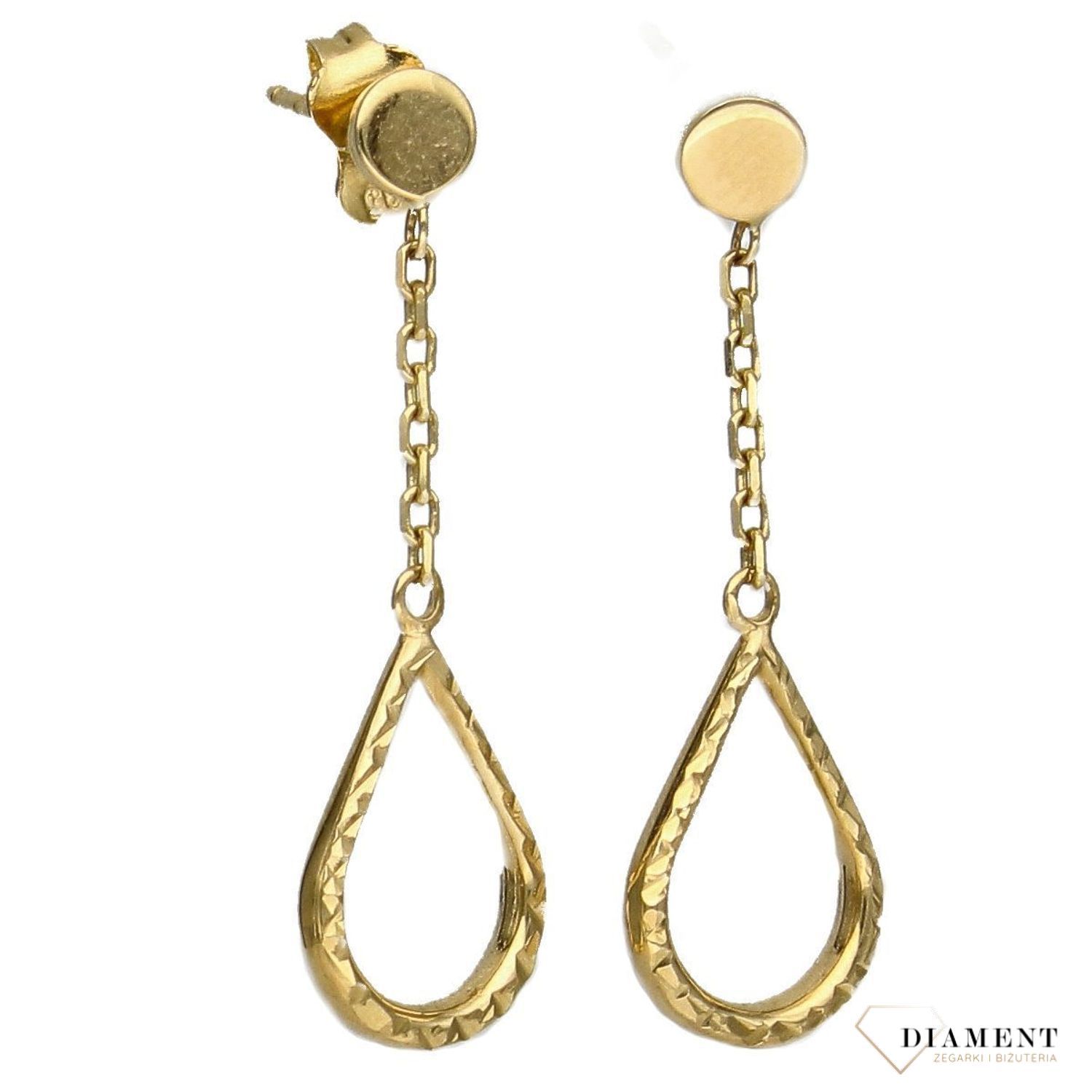 Kolczyki złote próby 585 wiszące łezki KLC-000000-387-585.jpg