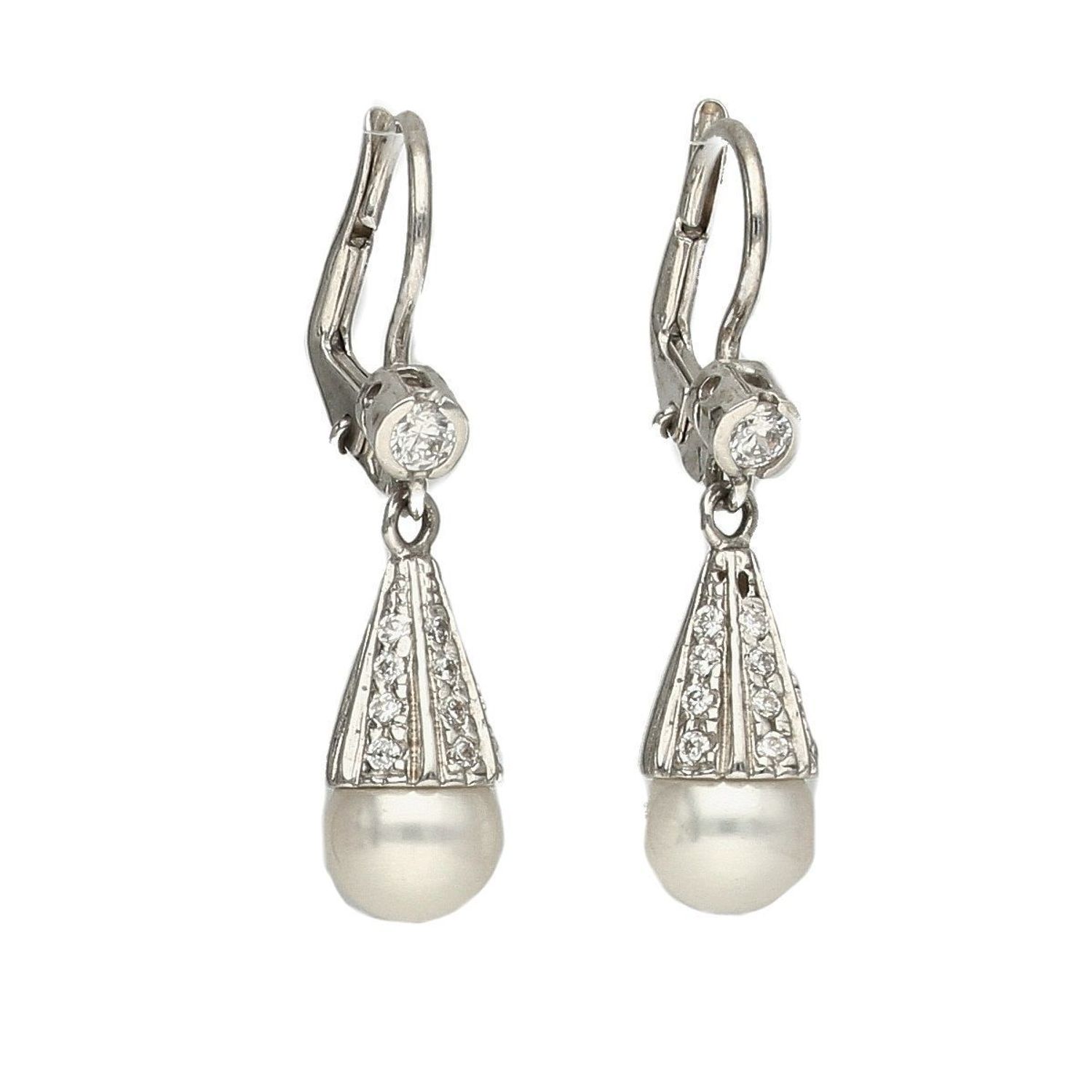 Kolczyki z białego złota z perełką KLC-000000-388-585.jpg