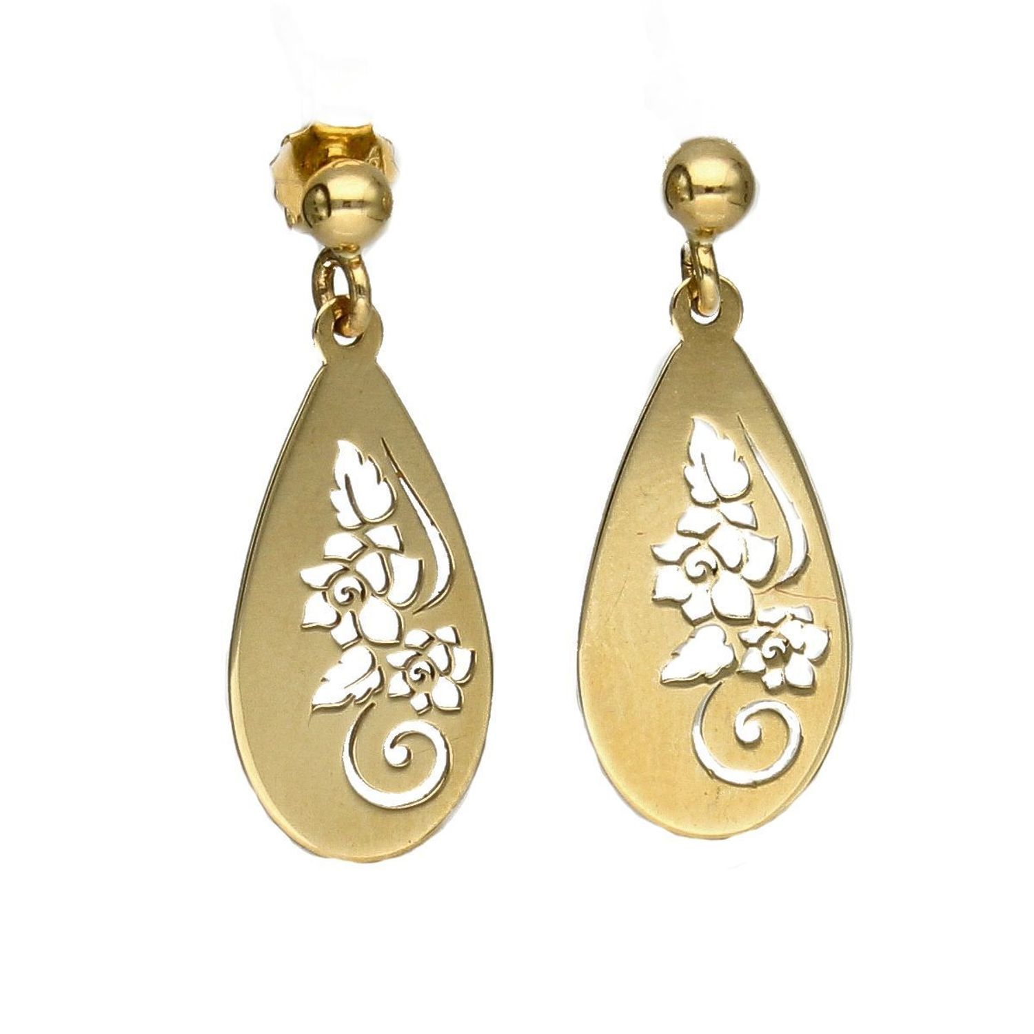 Kolczyki złote próby 585 z blaszką w kształcie ażurowej łezki KLC-000000-389-585.jpg