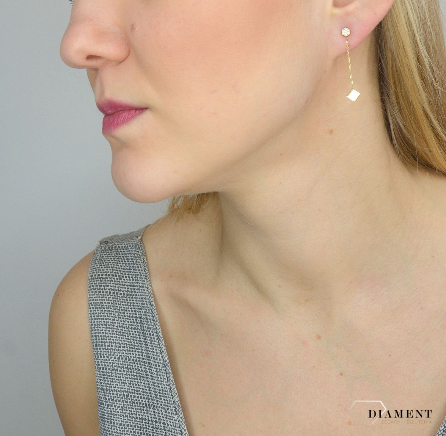 Kolczyki złote 585 próby wiszące w kształcie rombów KLC-000000-396-585.jpg