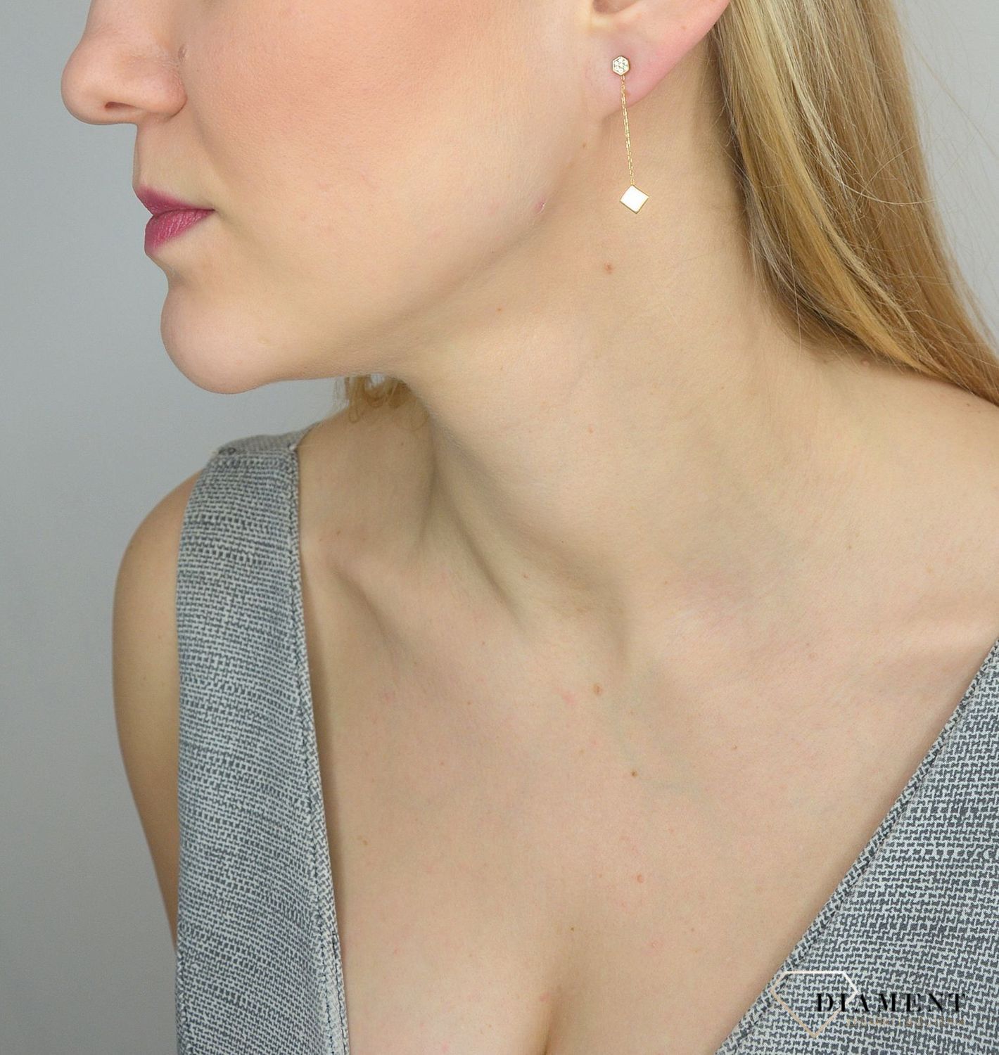 Kolczyki złote 585 próby wiszące w kształcie rombów KLC-000000-396-585.jpg