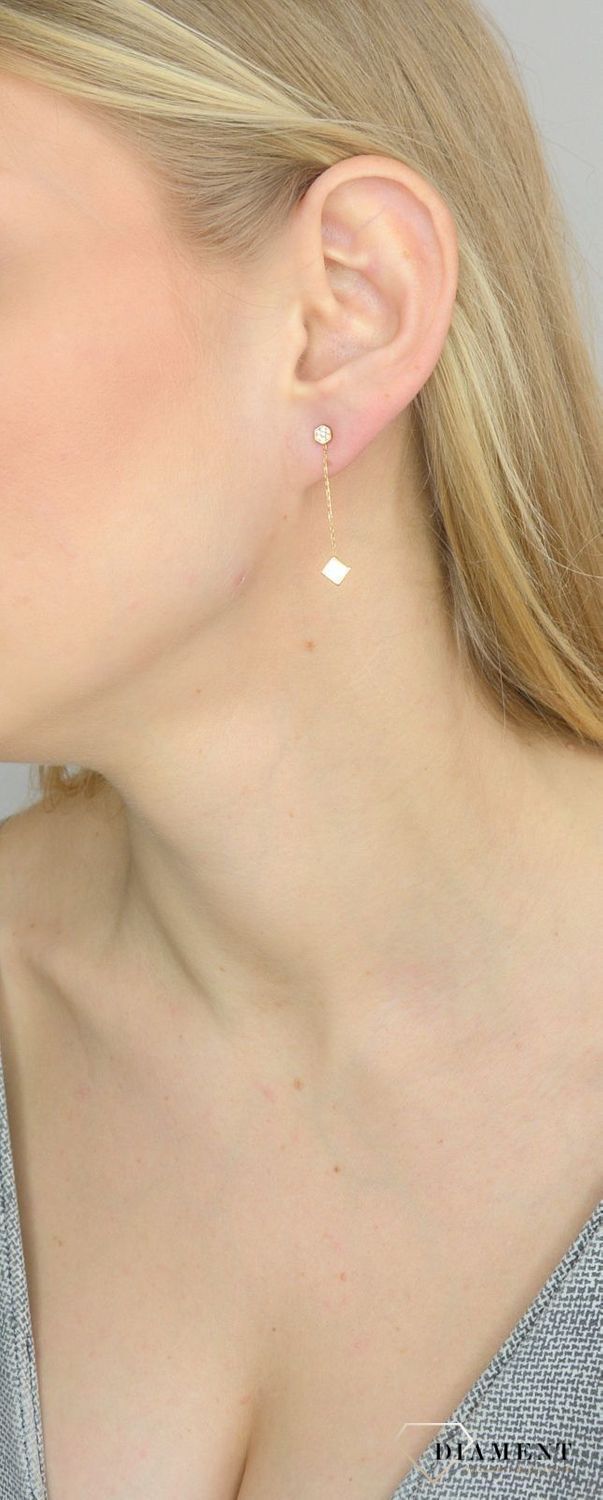 Kolczyki złote 585 próby wiszące w kształcie rombów KLC-000000-396-585.jpg