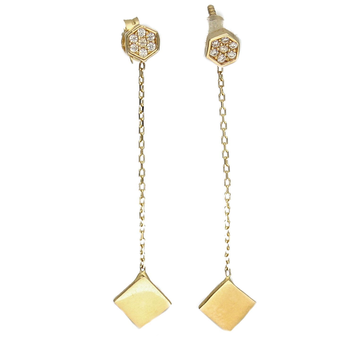 Kolczyki złote 585 próby wiszące w kształcie rombów KLC-000000-396-585.jpg