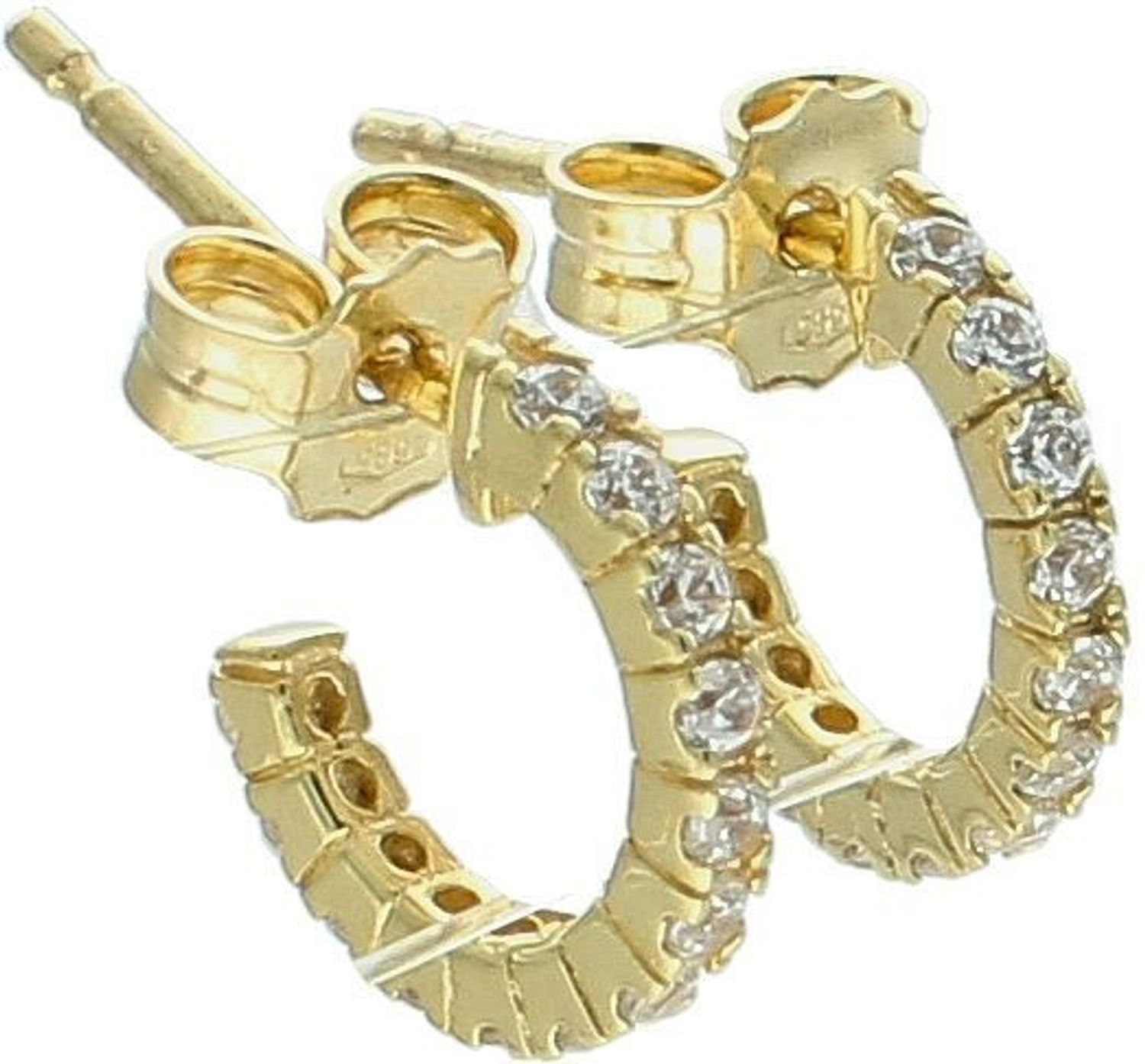 Kolczyki złote delikatne kółeczka z cyrkoniami 585 KLC-000000-402-585.jpg