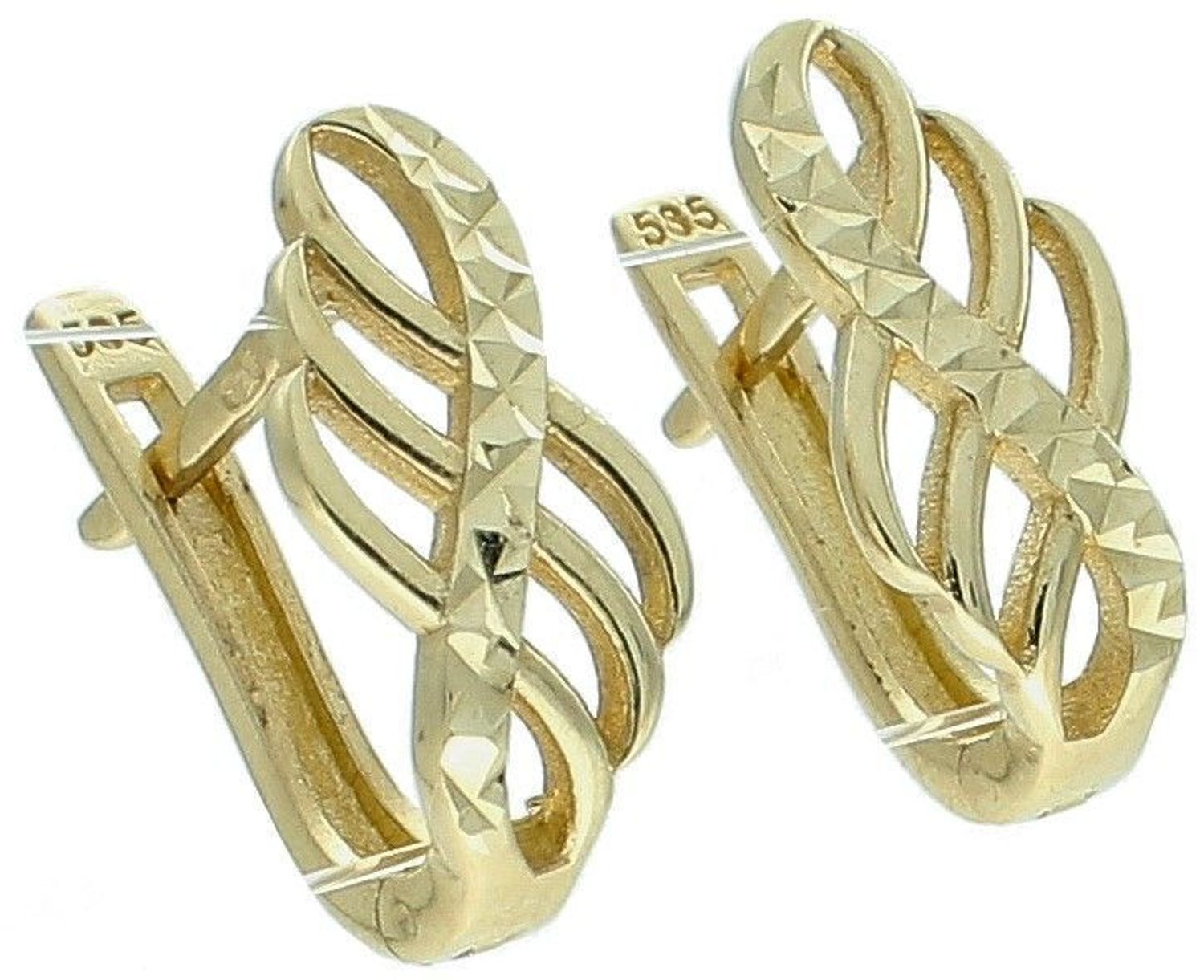 Kolczyki damskie złote 585 z grawerowaną powierzchnią.jpg