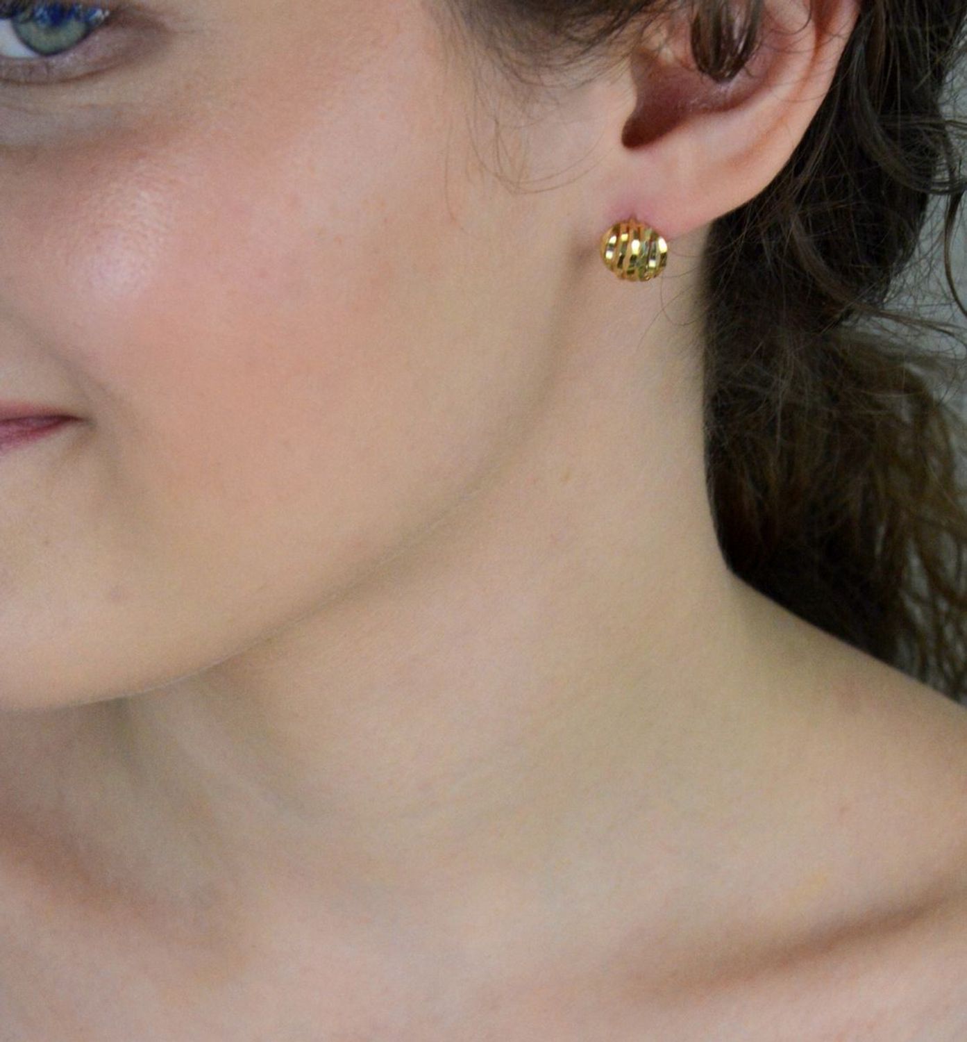 Złote kolczyki grawerowane koszyczki 585 KLC-000000-422-585.jpg