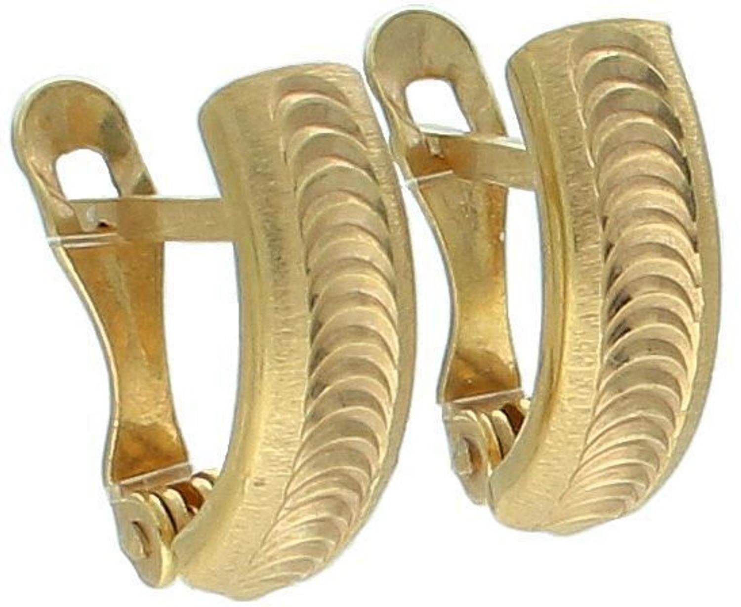 Kolczyki złote zap.angielskie z grawerem i satynowym wykończeniem pr 585, KLC-000000-426-585.jpg