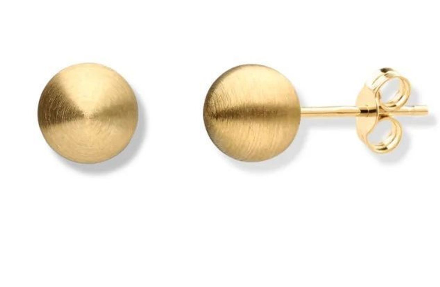 Kolczyki złote matowe kulki 6 mm próby 585 KLC-000000-438-585.jpg