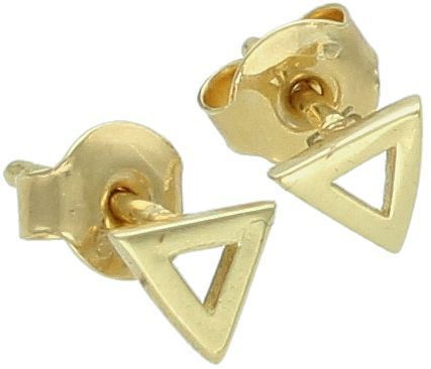 Kolczyki damskie złote 585 małe trójkąty KLC-000000-445-585 Klasyczne kolczyki w nowoczesnym wydaniu, z odrobiną minimalizmu. Gładkie trójkąty, wykonane z 14-karatowego żółtego złota. 1.jpg