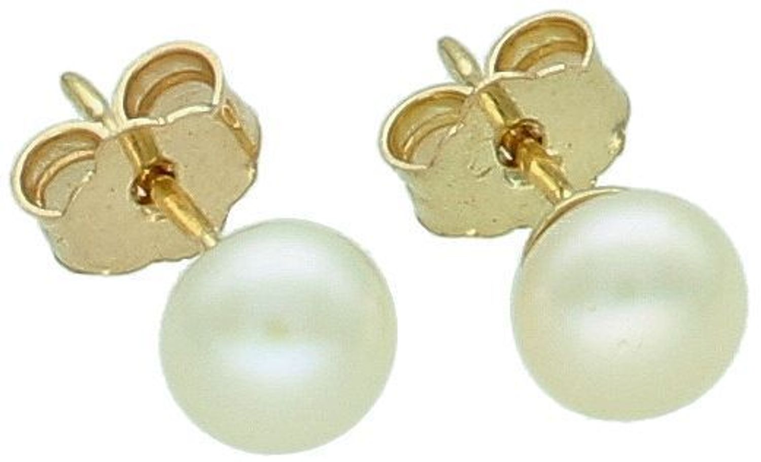 Złote kolczyki przy uchu 585 Perełki w złocie.jpg