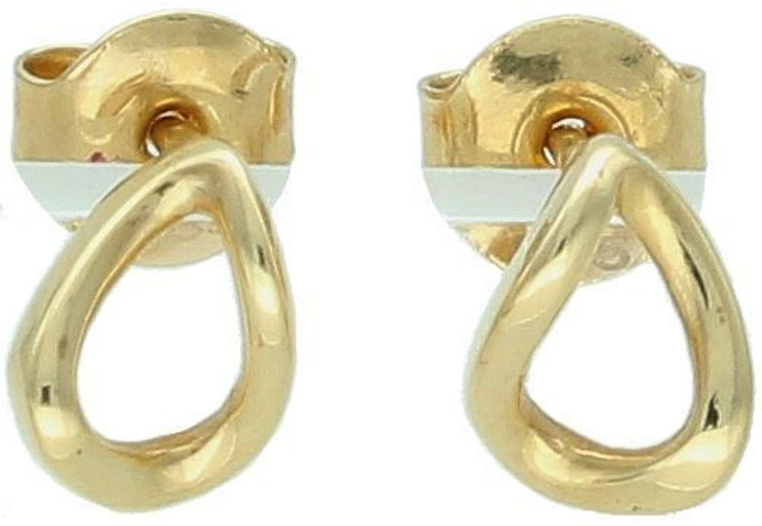 Kolczyki złote 585 nieregularne puste łezki KLC-000000-474-585 Eleganckie, złote okrągłe kolczyki wykonane z próby złota 585 o wadze około 0,97 g i szerokości 0,5 cm. Ich kształt 1.jpg