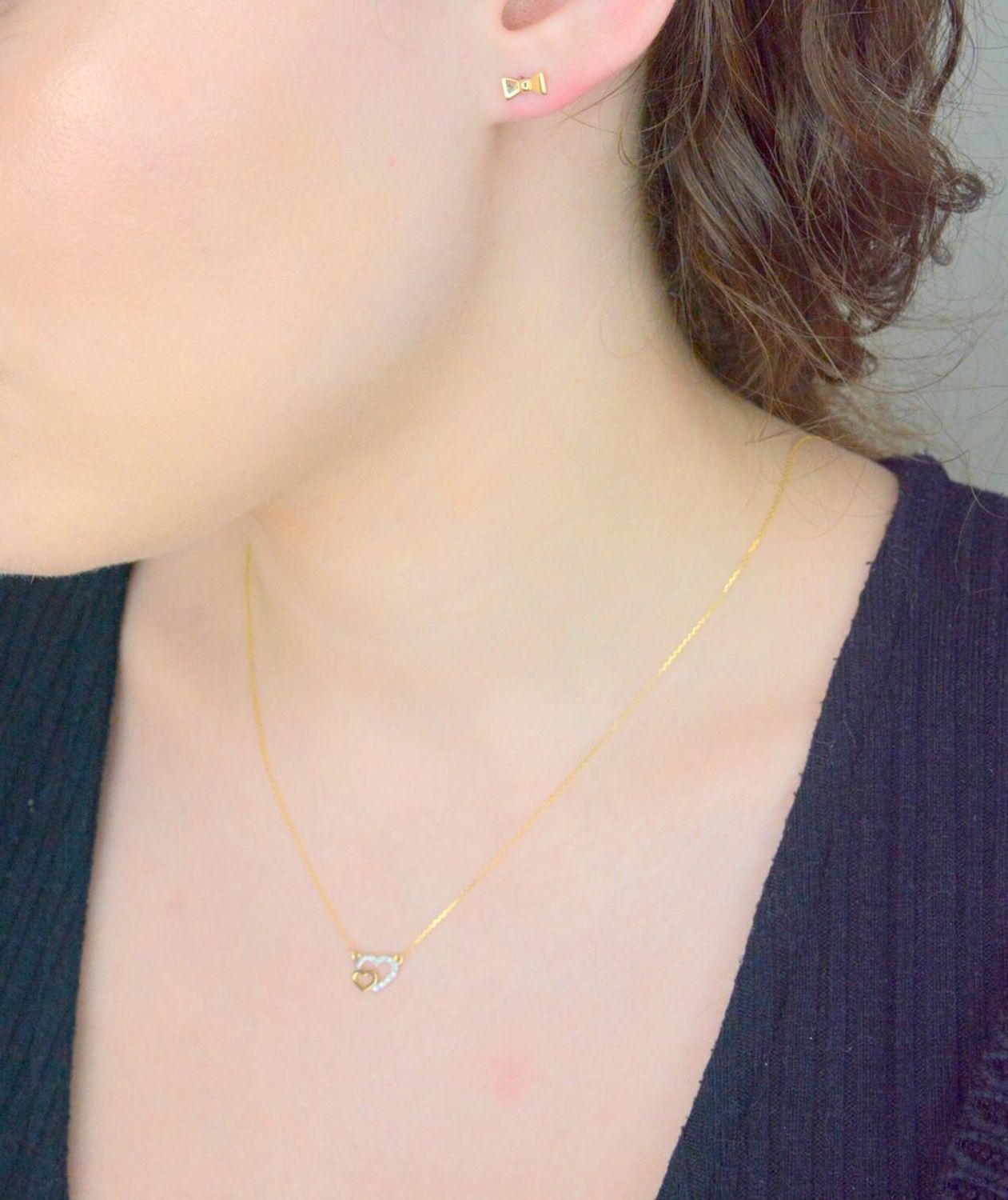 Kolczyki damskie złote kokardki próby 585 KLC-000000-475-585 Złote kolczyki próby 585 w kształcie kokardek.jpg