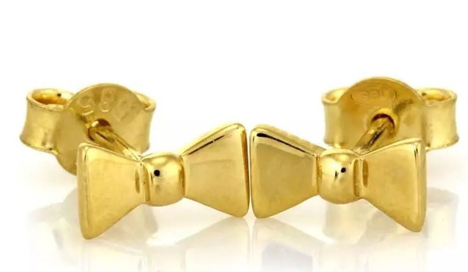 Kolczyki damskie złote kokardki próby 585 KLC-000000-475-585 Złote kolczyki próby 585 w kształcie kokardek.jpg