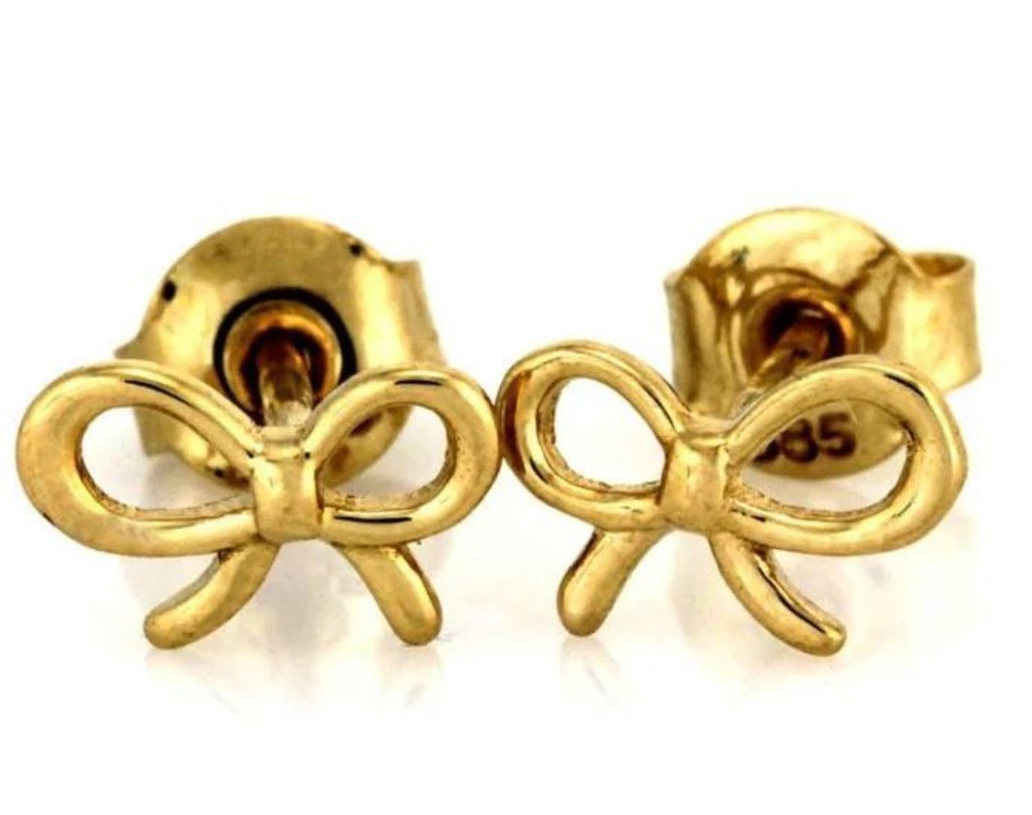 Kolczyki damskie złote kokardki próby 585 KLC-000000-515-585.jpg