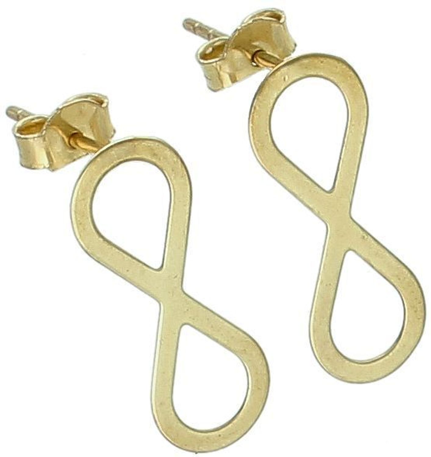 Złote kolczyki damskie na sztyft ze znakiem nieskończoności - złoto próby 333.jpg