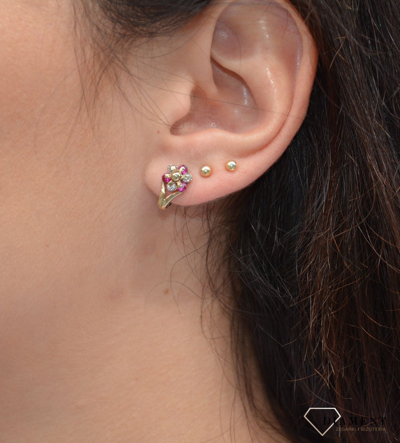 Złote kolczyki 333 kwiatki zapięcie angielskie.jpg