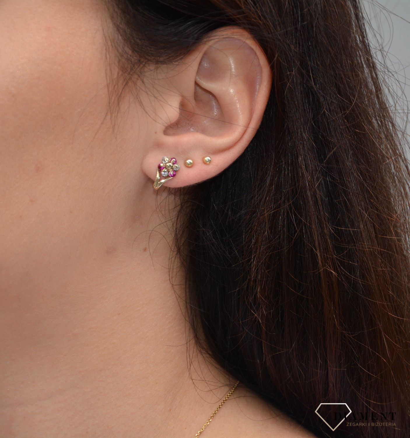 Złote kolczyki 333 kwiatki zapięcie angielskie.jpg