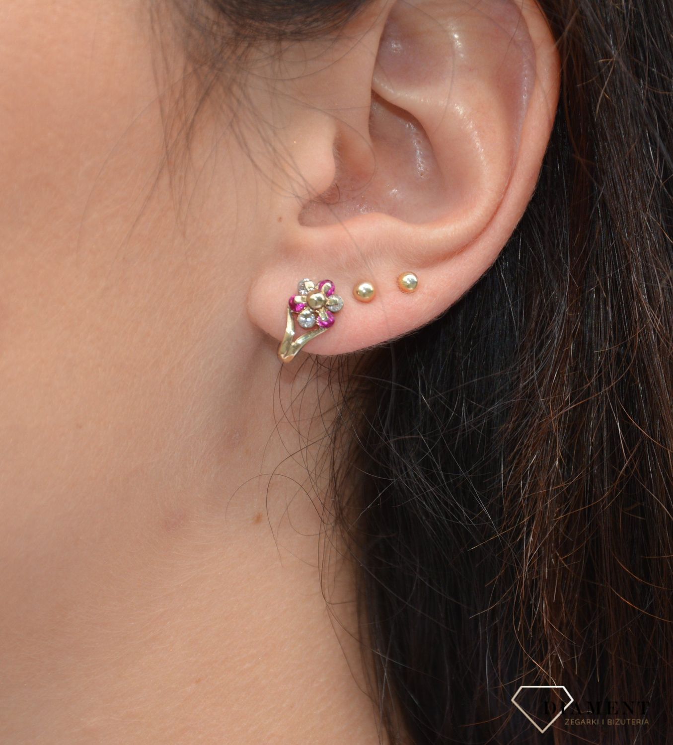 Złote kolczyki 333 kwiatki zapięcie angielskie.jpg