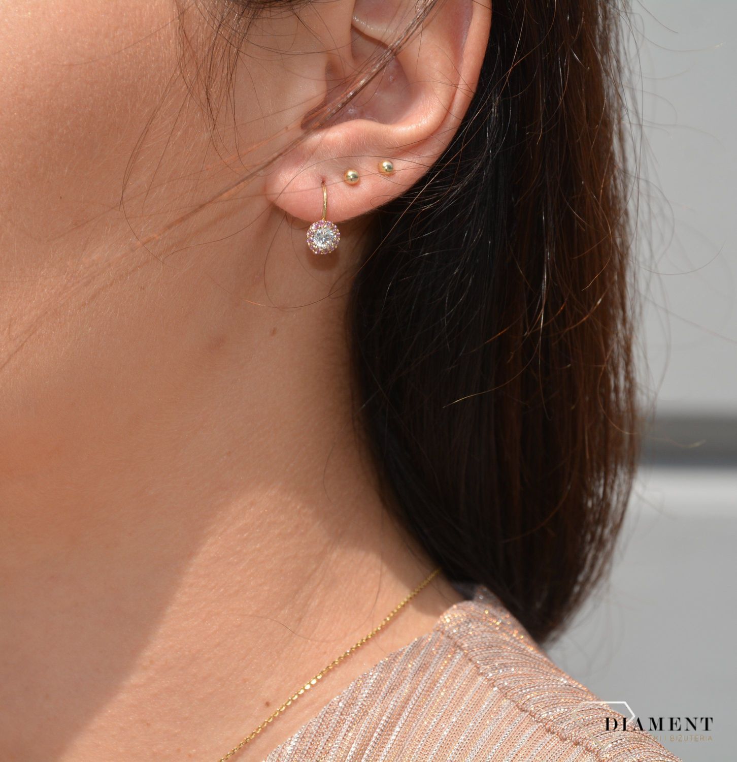 Złote kolczyki dla dziewczynki 333 kwiatki.jpg