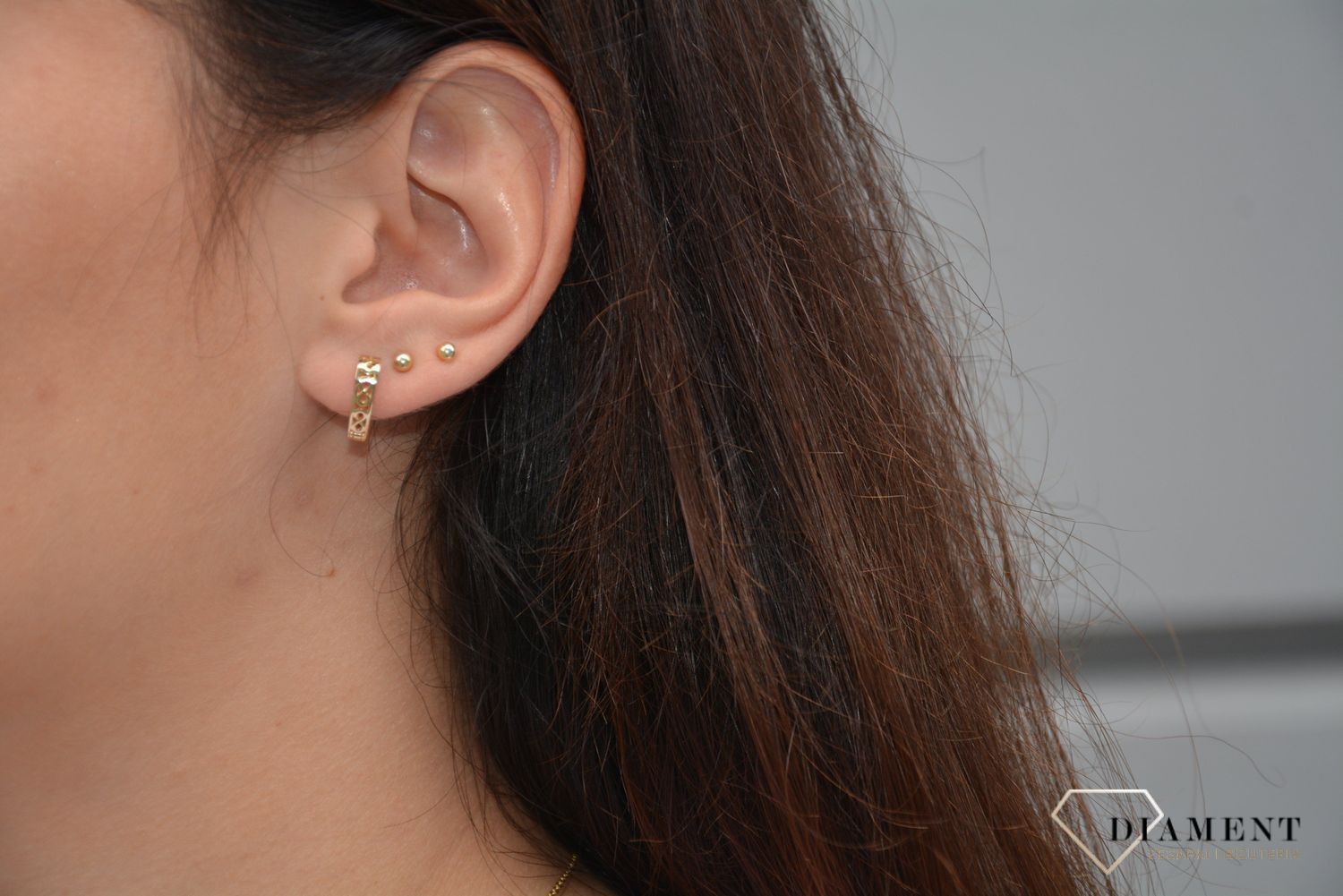 Złote kolczyki 333 serce 'znaki nieskończoności'.jpg