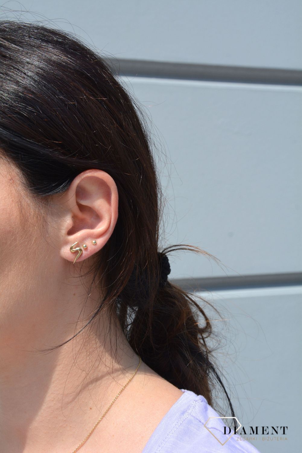 Złote kolczyki 333 piorunki, spirale.jpg