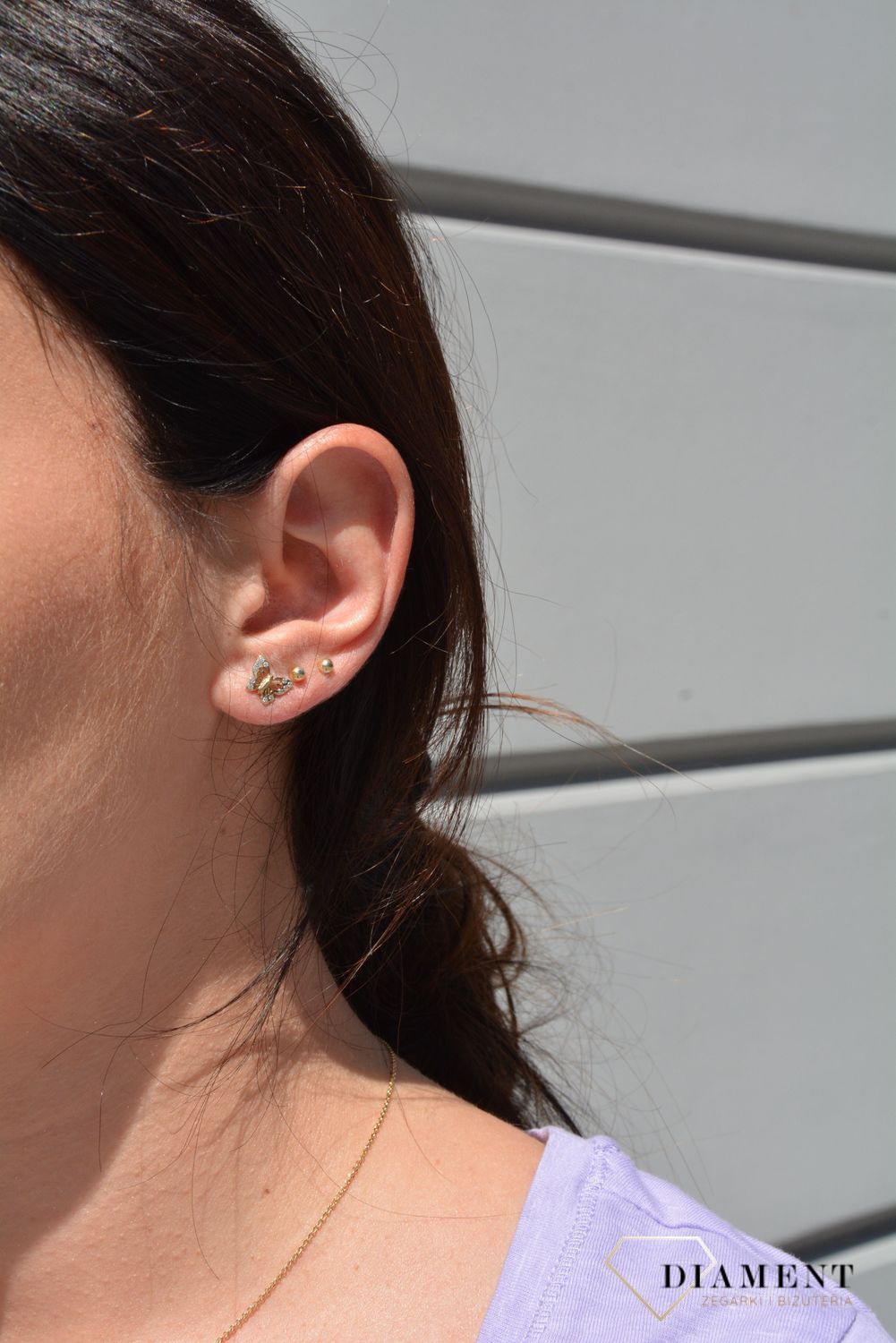 Złote kolczyki dla dzieci 333 motylki.jpg