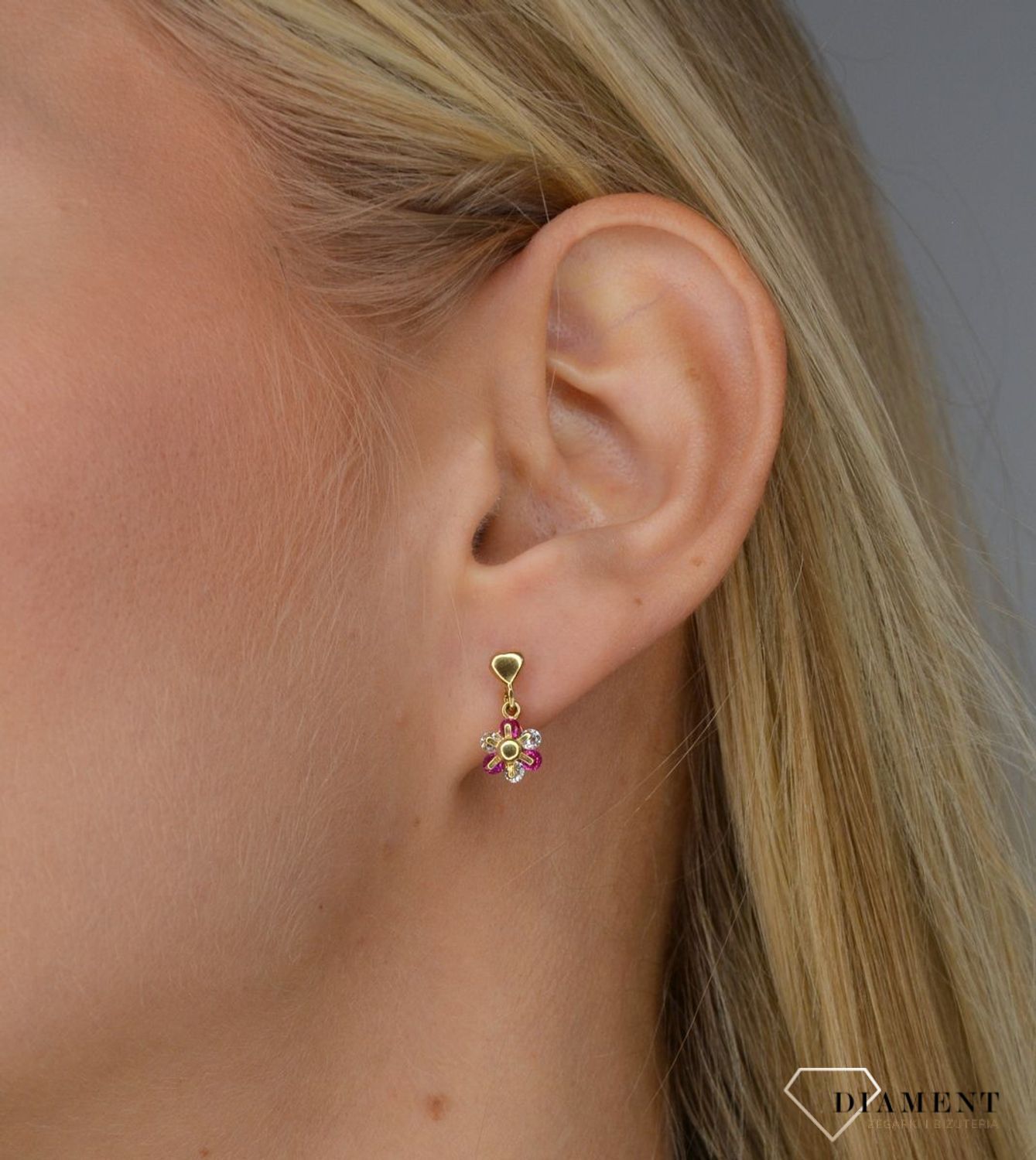 Złote kolczyki 333 kwiatki z cyrkonią.jpg