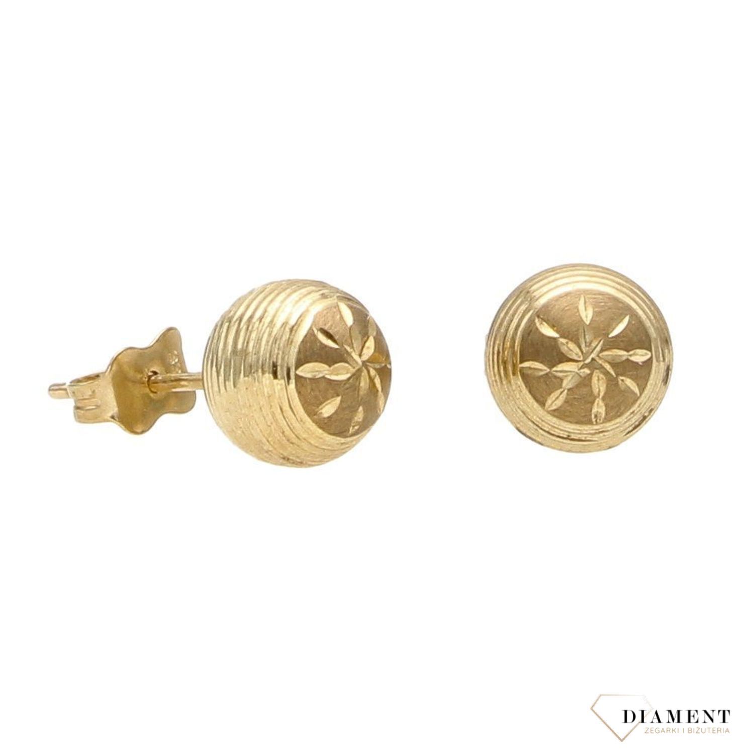 Złote kolczyki 333 ozdobne kulki.jpg