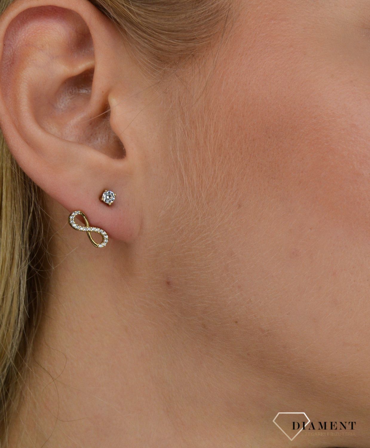 Złote kolczyki zausznice 333 nieskończoność.jpg