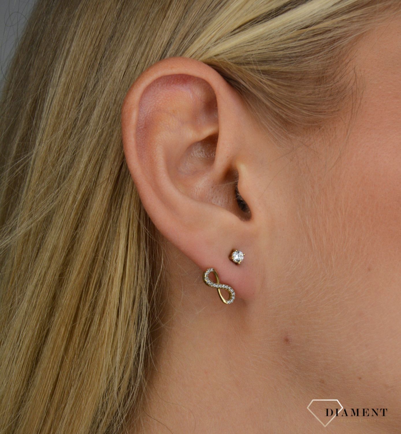 Złote kolczyki zausznice 333 nieskończoność.jpg