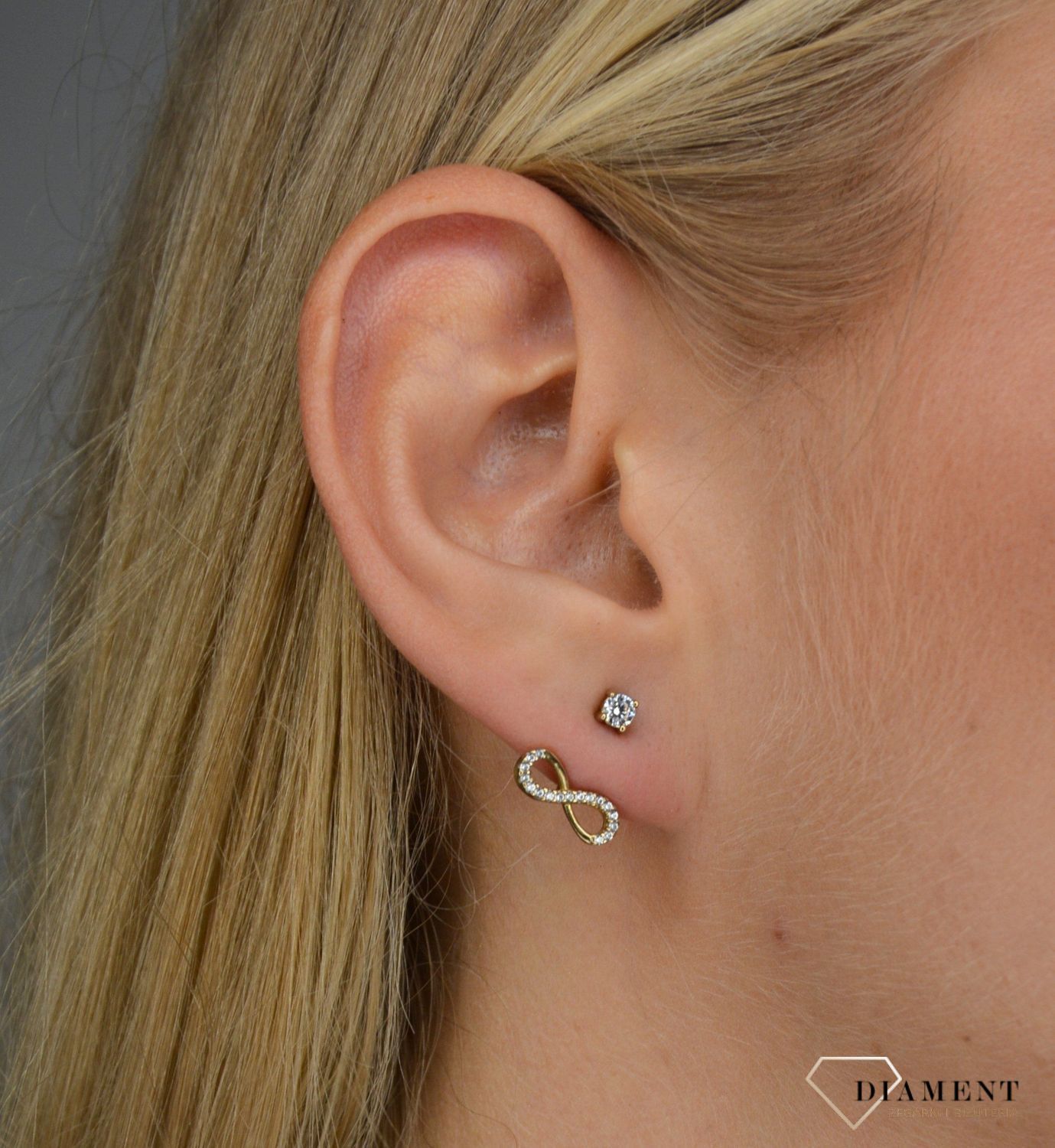 Złote kolczyki zausznice 333 nieskończoność.jpg