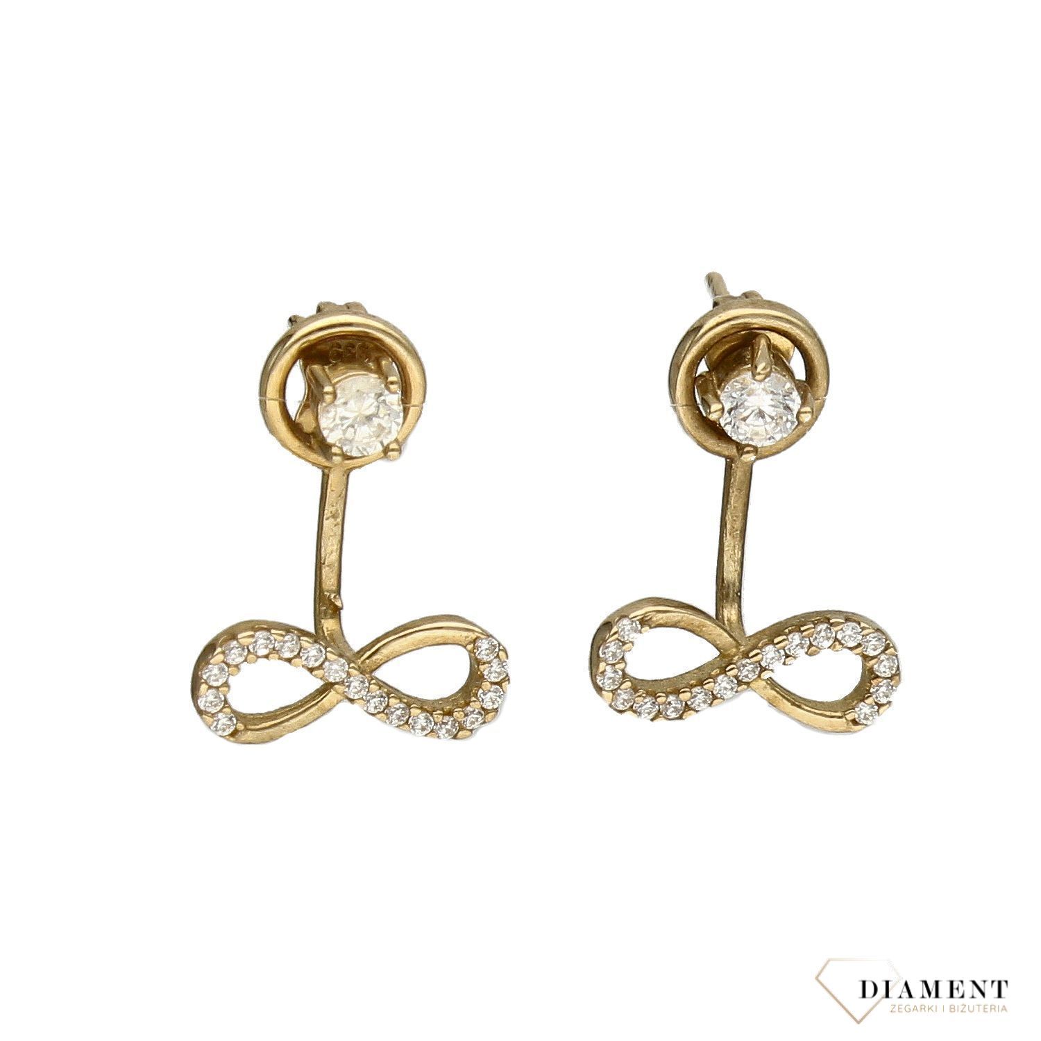 Złote kolczyki zausznice 333 nieskończoność.jpg