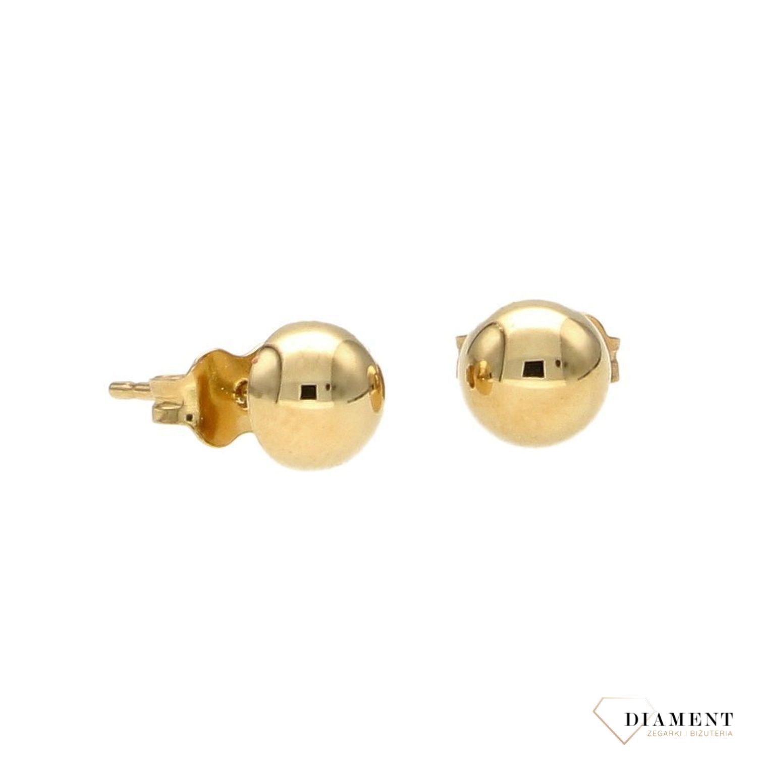 Złote gładkie 333 kolczyki pół kulki KLC-000000-680-333.jpg
