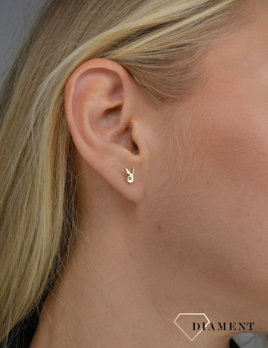 Złote kolczyki na sztyft 333 króliczki KLC-000000-682-333.jpg