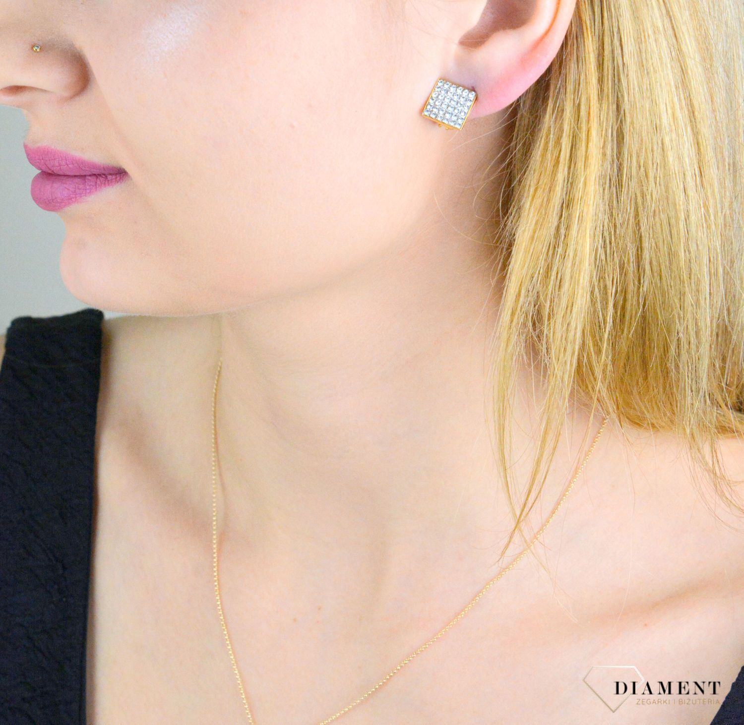 Klipsy kwadratowe z Kryształkami Swarovski Crystal KLGFM6C.jpg