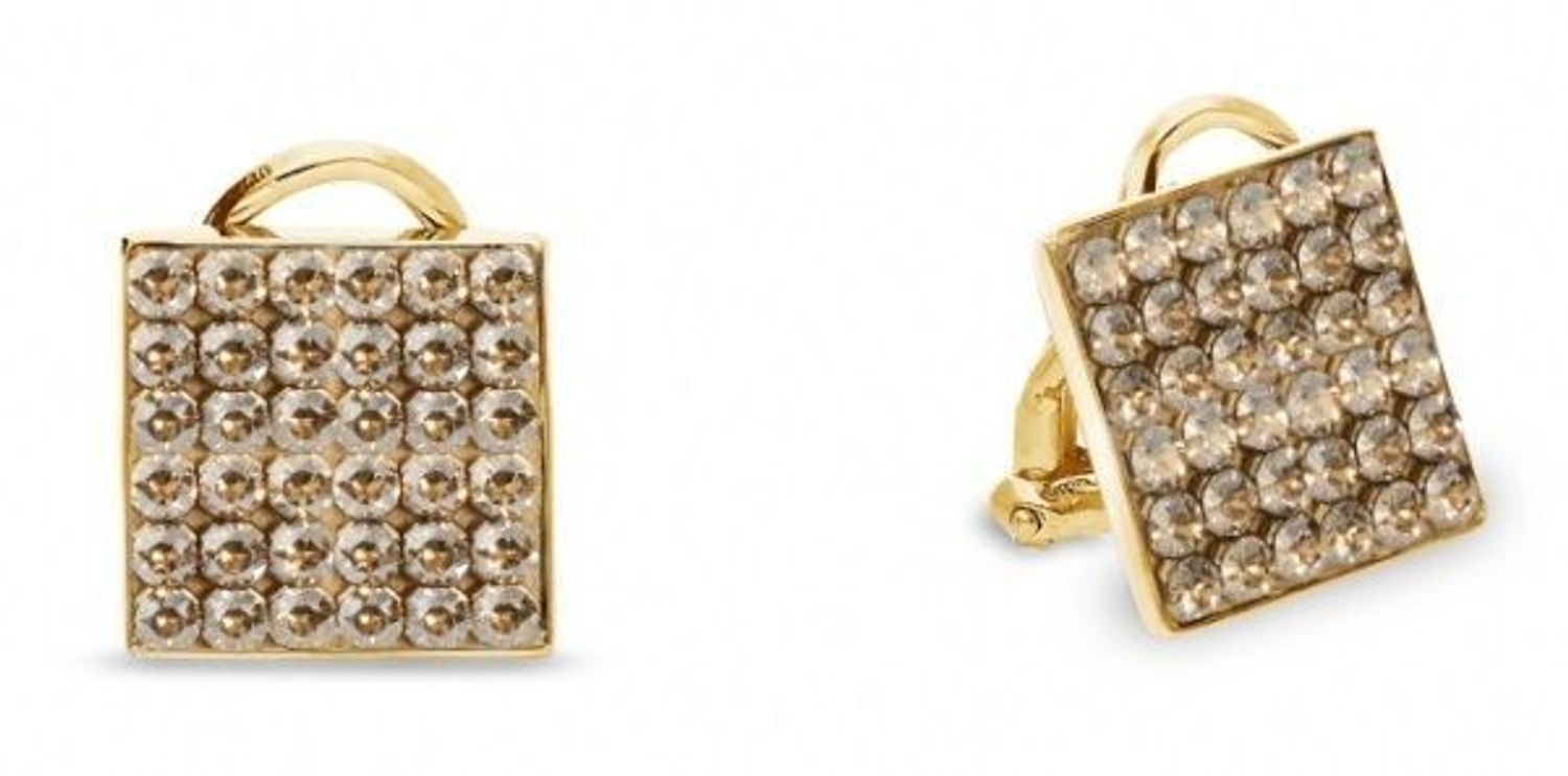 Klipsy kwadratowe z Kryształkami Swarovski Golden Shadow KLGFM6GS.jpg