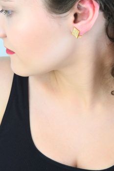 Pozłacane klipsy srebrne 925 Swarovski® Golden Shadow SPARK  Kolczyki klipsy (2).jpg