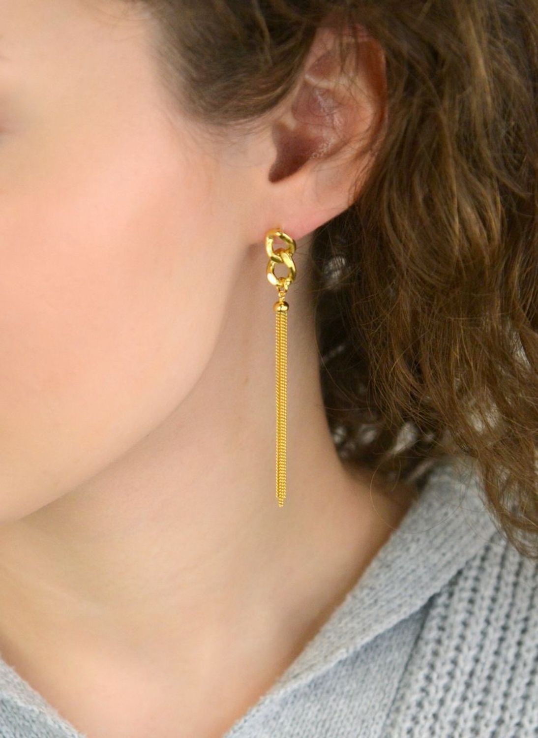 Kolczyki Damskie Srebrne KM27267Z – Długie Wiszące Łańcuszki, Zapięcie na Sztyft.jpg