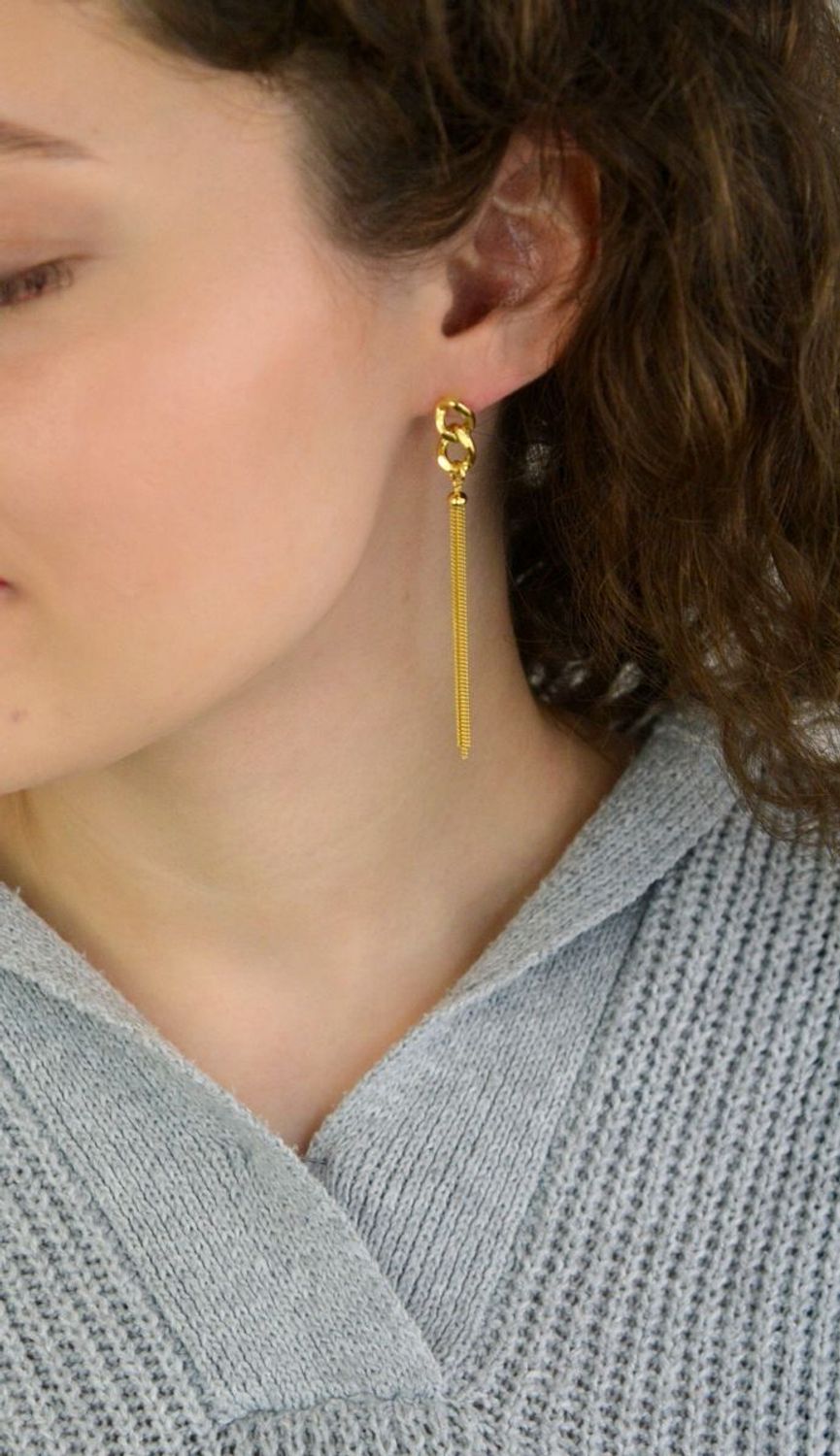 Kolczyki Damskie Srebrne KM27267Z – Długie Wiszące Łańcuszki, Zapięcie na Sztyft.jpg