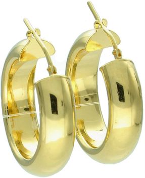 Kolczyki damskie KM2788620Z ze srebra próby 925, pozłacane, w klasycznym kształcie kół. Długość 2,8 cm, szerokość 8 mm, zapięcie na kreol – elegancka i wyrazista biżuteria.1.jpg