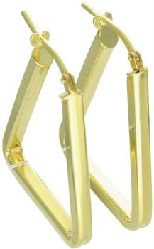 Kolczyki damskie KM28344-2Z ze srebra próby 925, pozłacane, w nowoczesnym geometrycznym kształcie trójkątów. Długość 3,0 cm, szerokość 2 mm, zapięcie kreol zatrzaskowe – elegancka biżuteria.1.jpg
